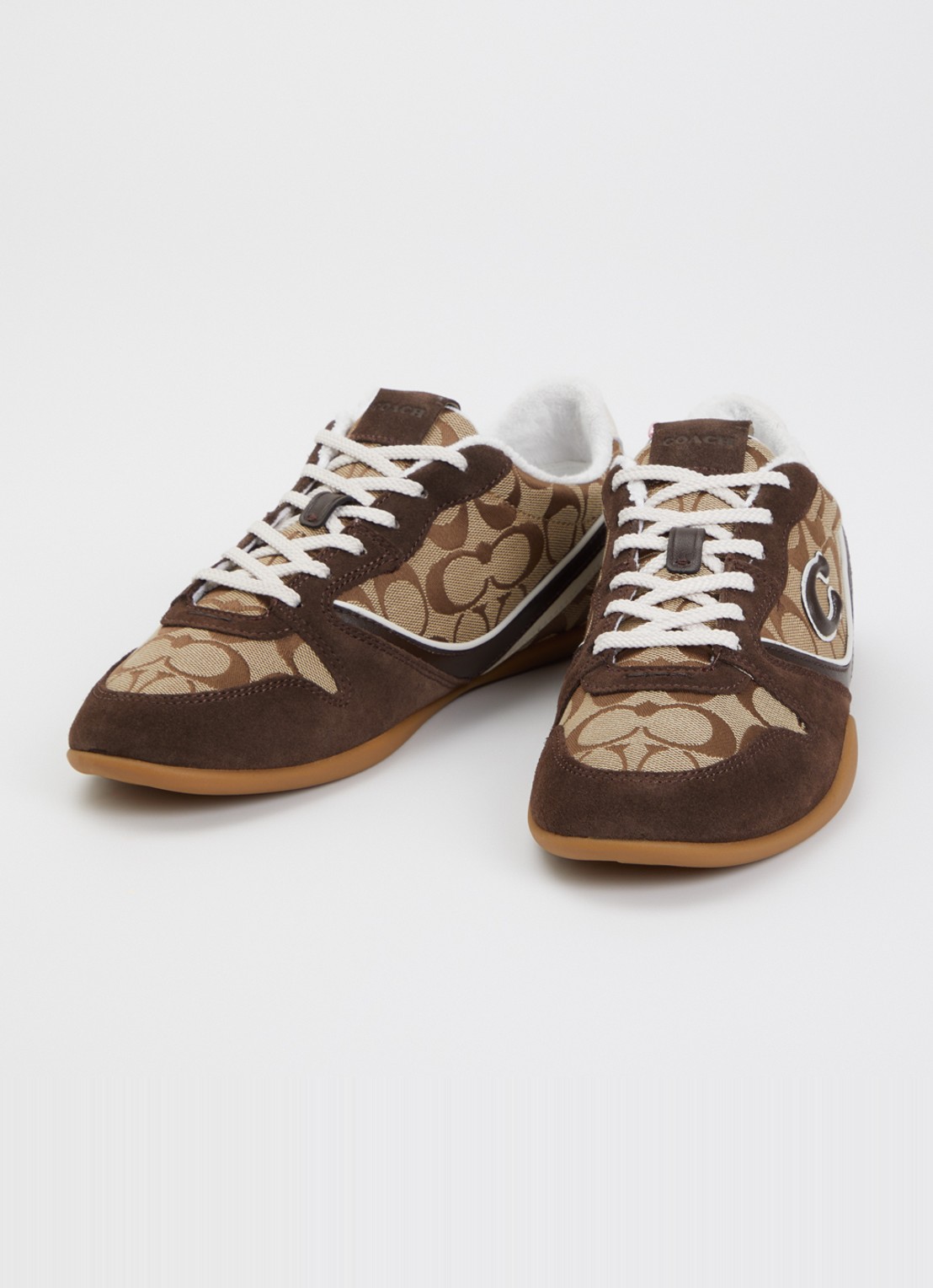 Coach Track sneaker met details van suède - detail 2 bruin