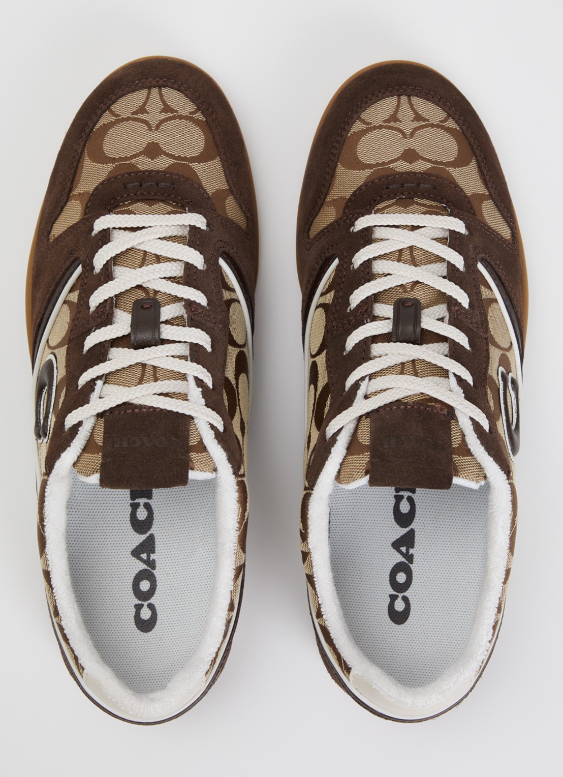 Coach Track sneaker met details van suède - detail 3 bruin