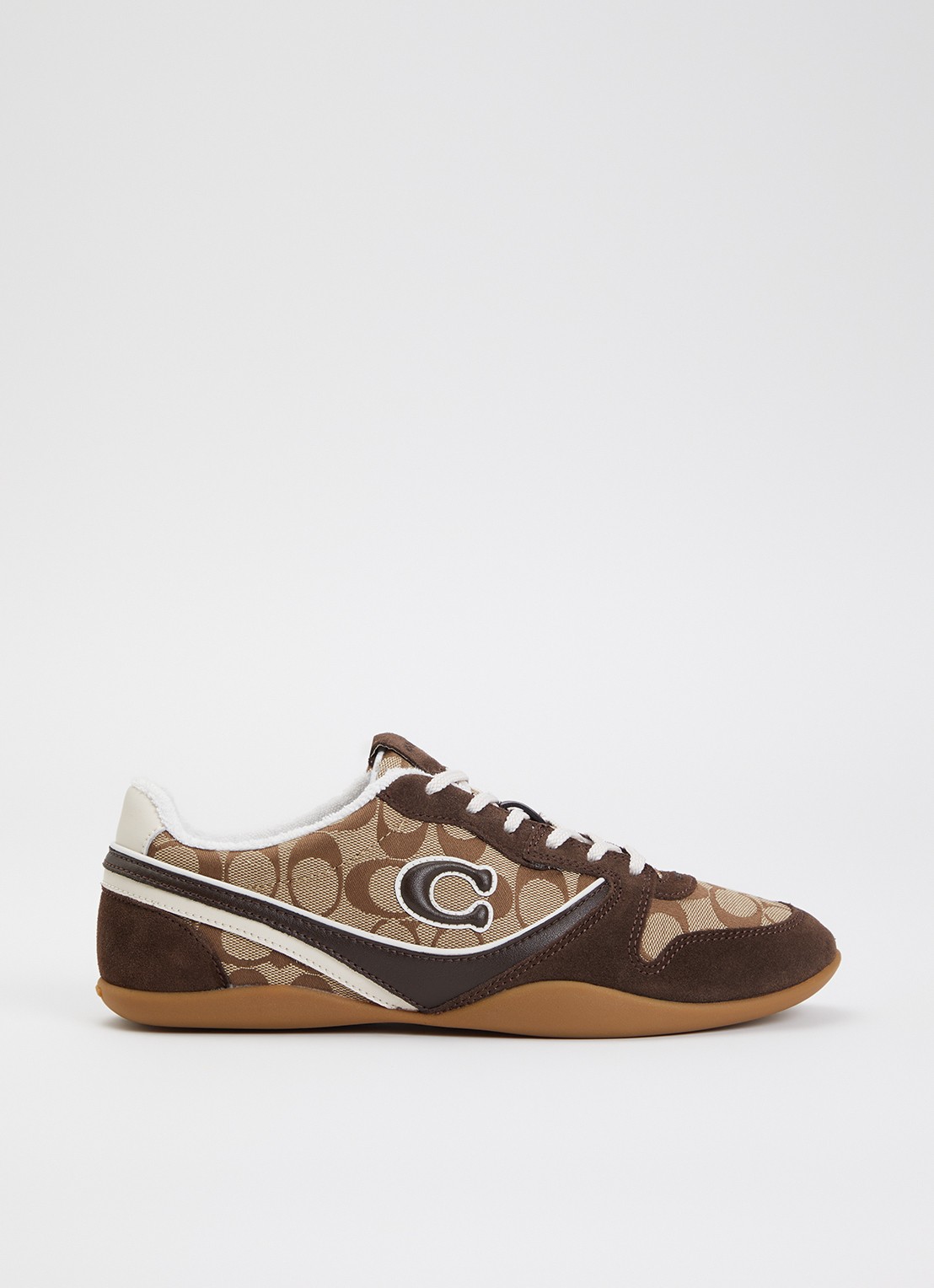 Coach Track sneaker met details van suède - voorkant 5 bruin