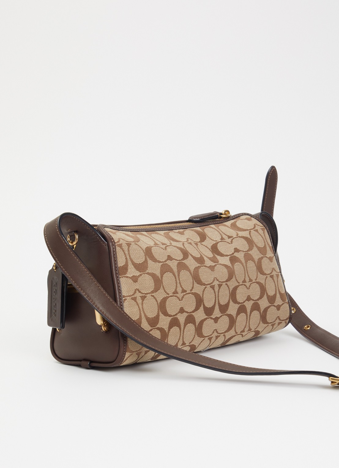 Coach Turnlock Haversack 27 schoudertas met logoprint en verstelbare schouderriem  - achterkant 4 beige