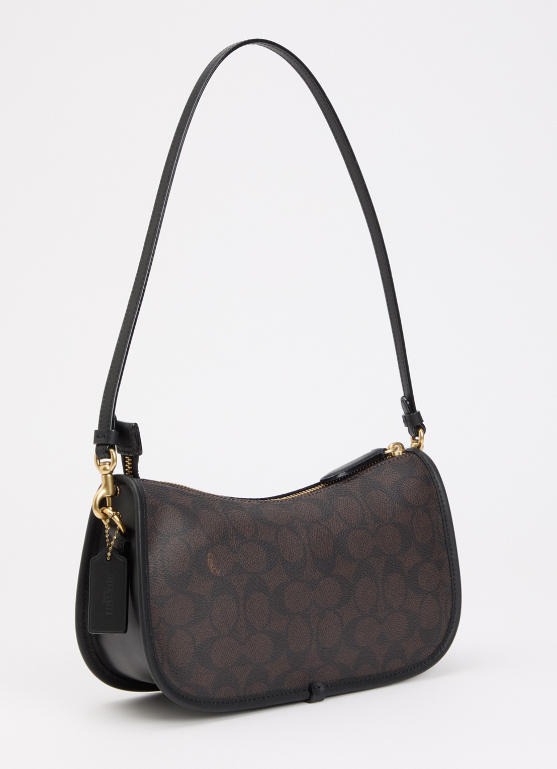 Coach Waverly schoudertas met logoprint en afneembare schouderriem - achterkant 5 donkerbruin