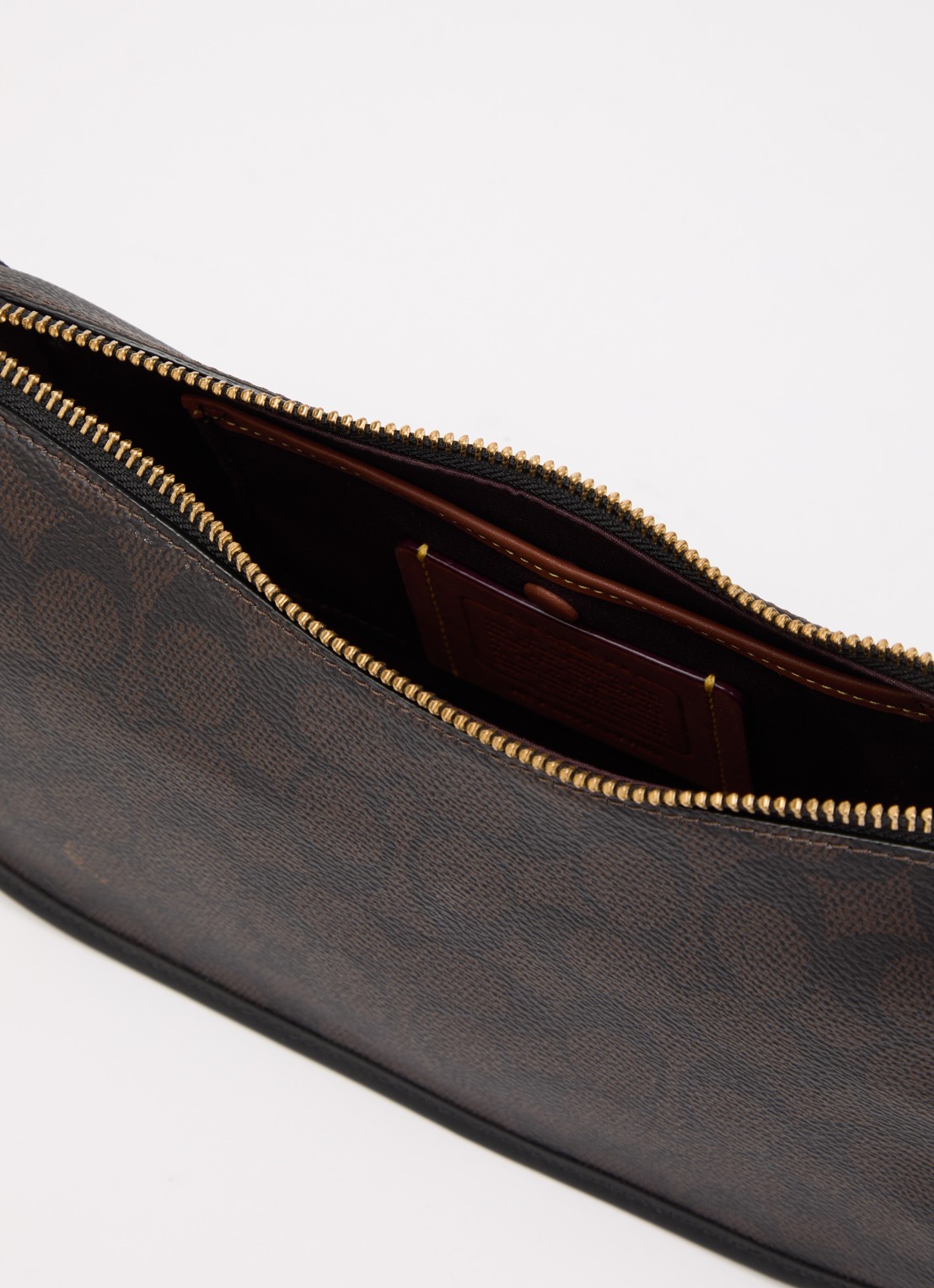 Coach Waverly schoudertas met logoprint en afneembare schouderriem - detail 2 donkerbruin
