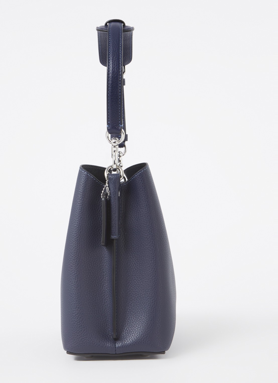 Coach Willow Bucket schoudertas van leer met afneembare schouderriem - detail 2 donkerblauw
