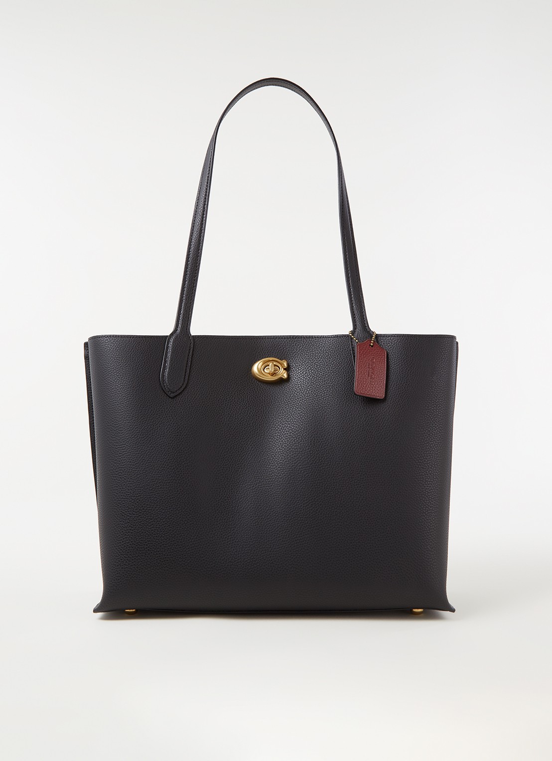 Coach Willow schoudertas van leer - voorkant 4 zwart