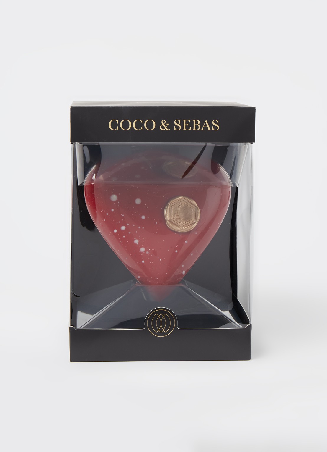 Coco & Sebas Hart melkchocolade en bladgoud - voorkant 2 steenrood