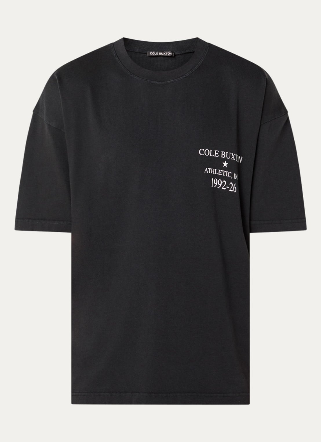 Cole Buxton Athletic Inc. T-shirt met logo- en backprint - voorkant 3 zwart