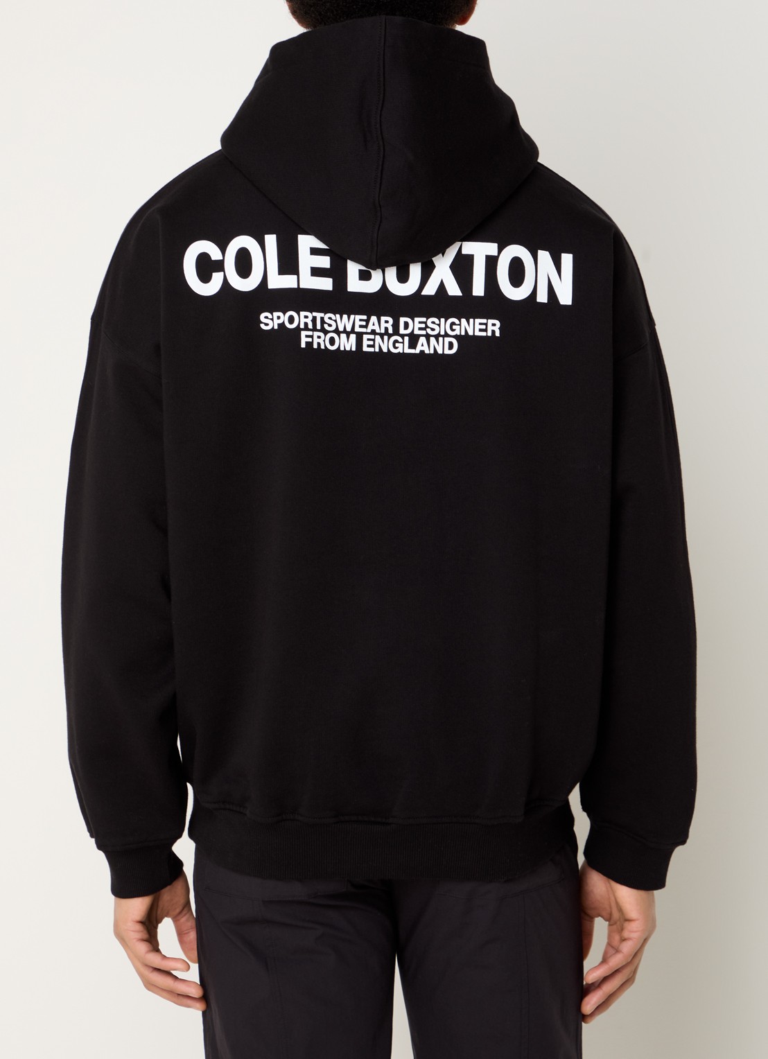 Cole Buxton Hoodie met logo- en backprint  - detail 4 zwart