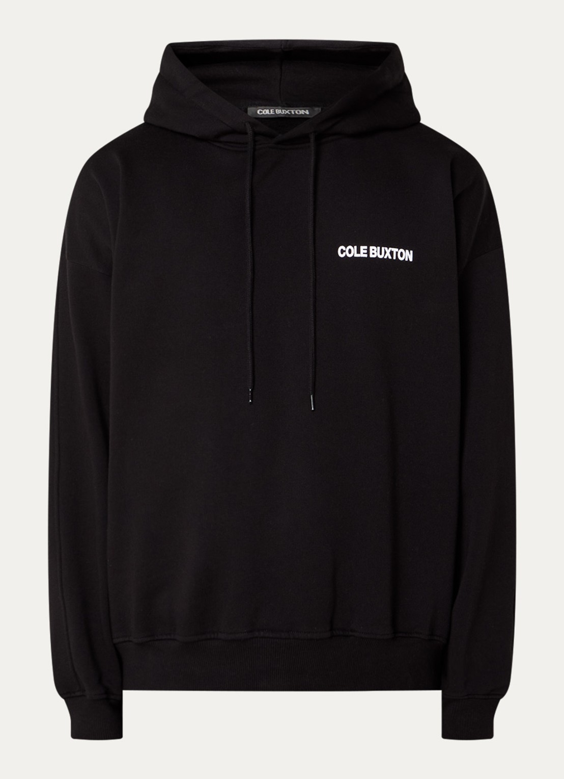 Cole Buxton Hoodie met logo- en backprint  - voorkant 2 zwart
