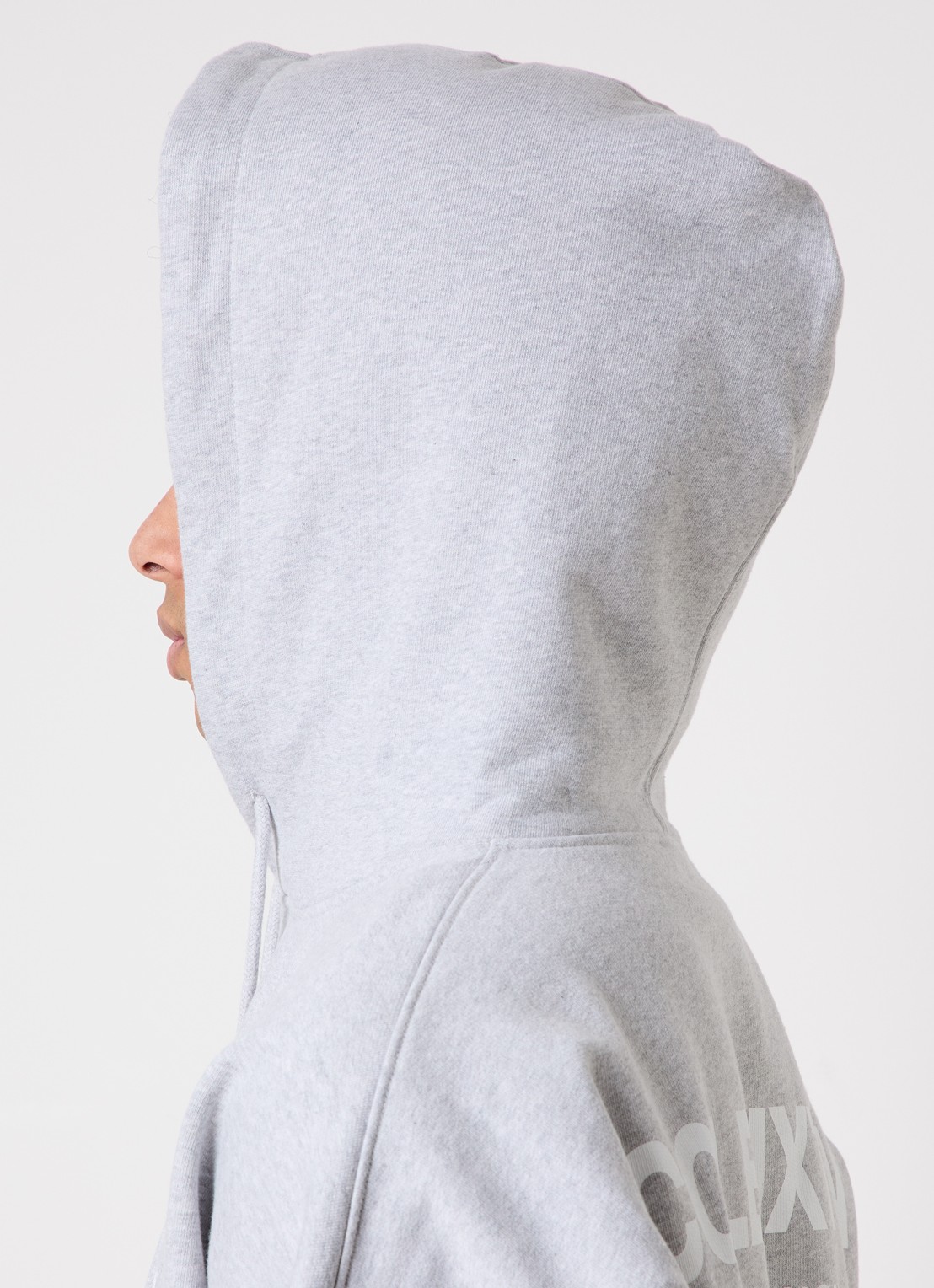 Cole Buxton Hoodie met logo- en backprint  - detail 5 lichtgrijs