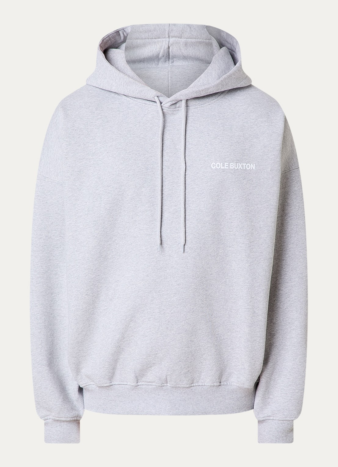 Cole Buxton Hoodie met logo- en backprint  - voorkant lichtgrijs