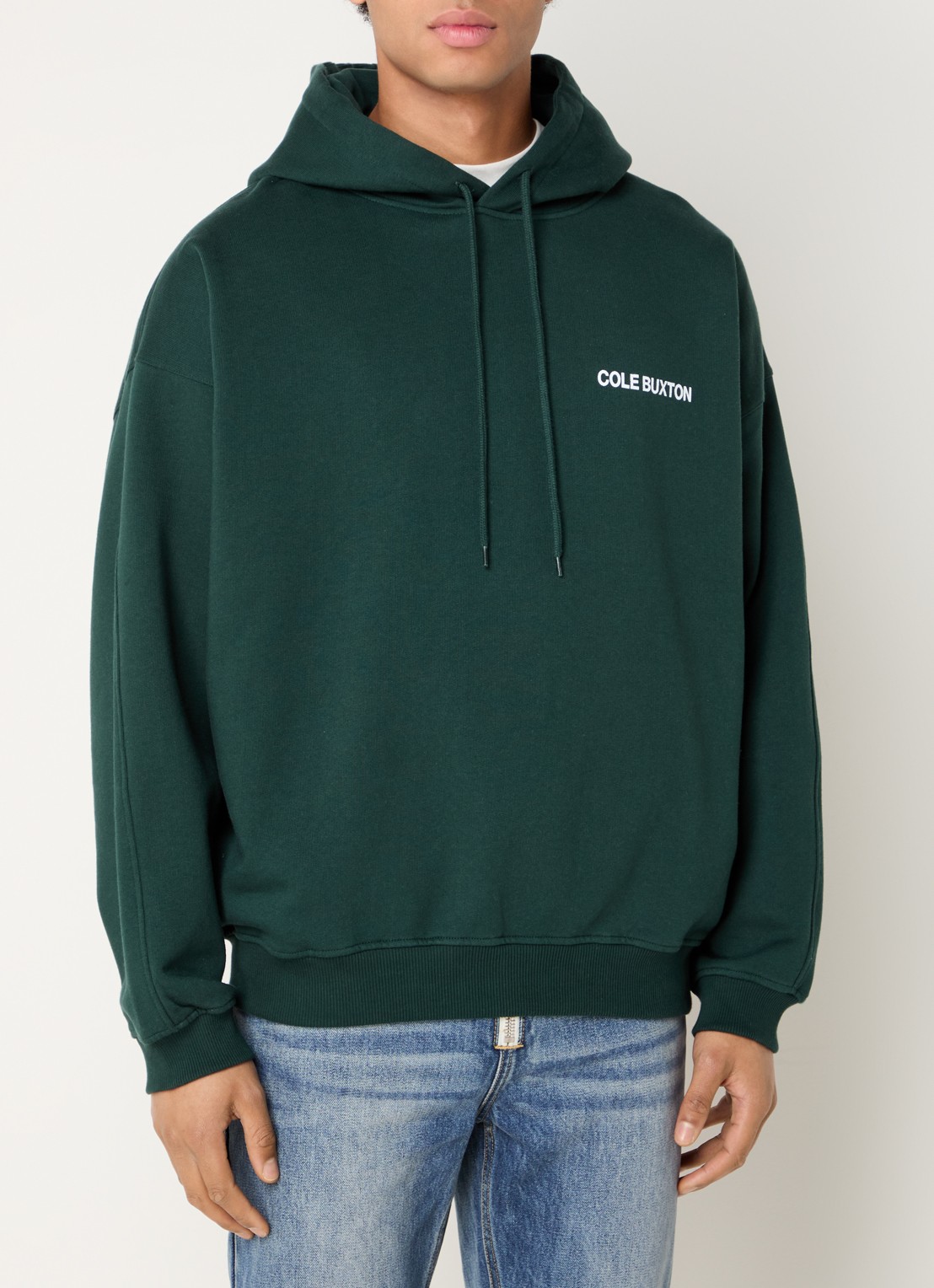 Cole Buxton Hoodie met logo- en backprint  - achterkant 3 donkergroen