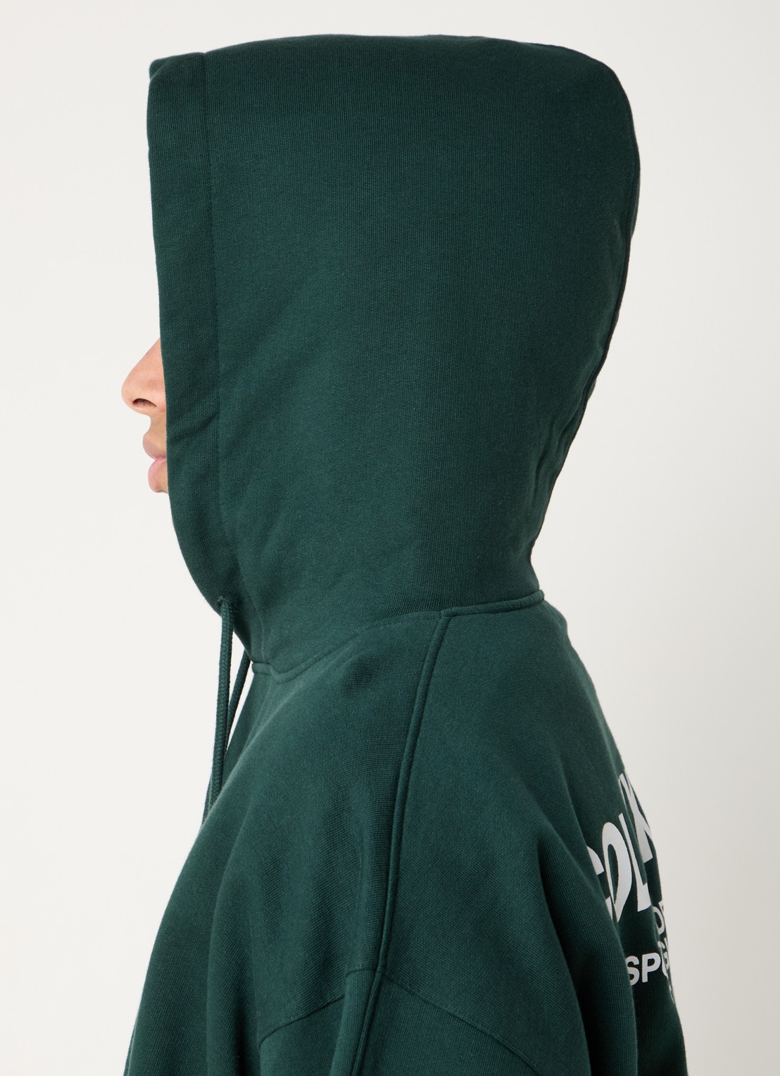 Cole Buxton Hoodie met logo- en backprint  - detail 5 donkergroen