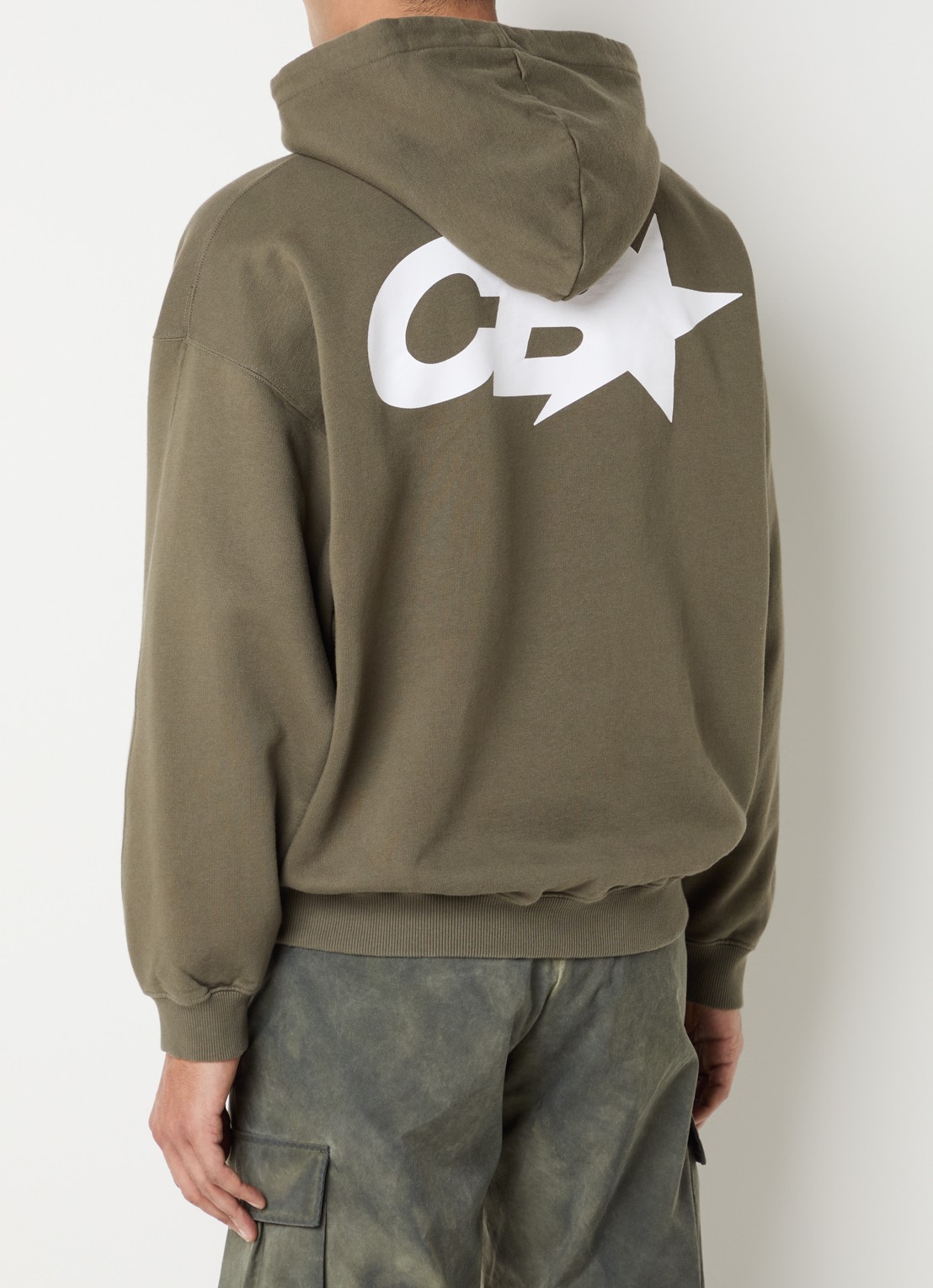 Cole Buxton Hoodie met logo- en backprint - detail 4 bronsgroen