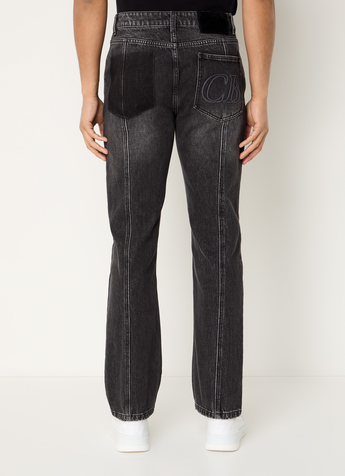 Cole Buxton Jonny straight leg jeans met steekzakken - achterkant antraciet