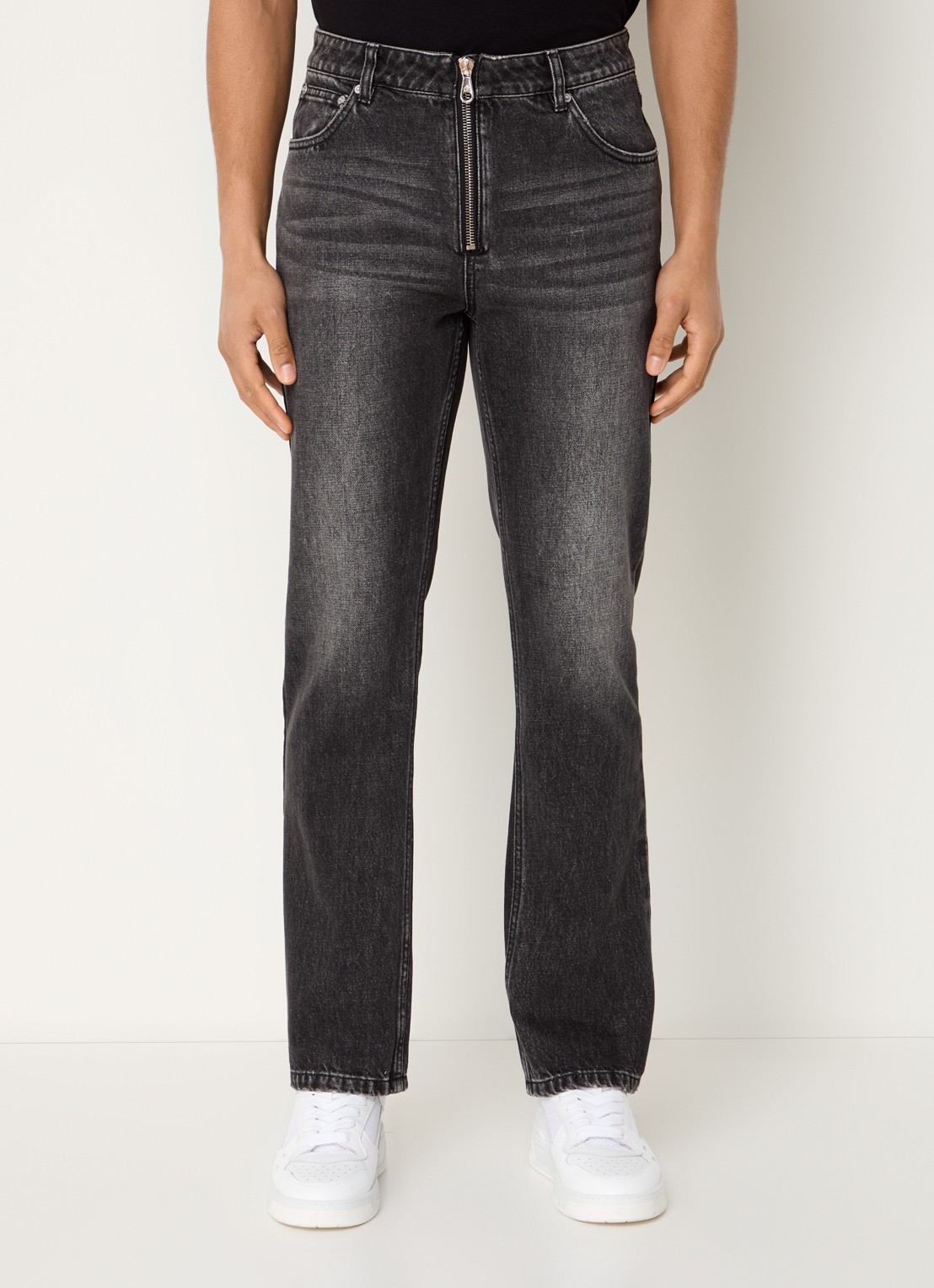 Cole Buxton Jonny straight leg jeans met steekzakken - detail 2 antraciet