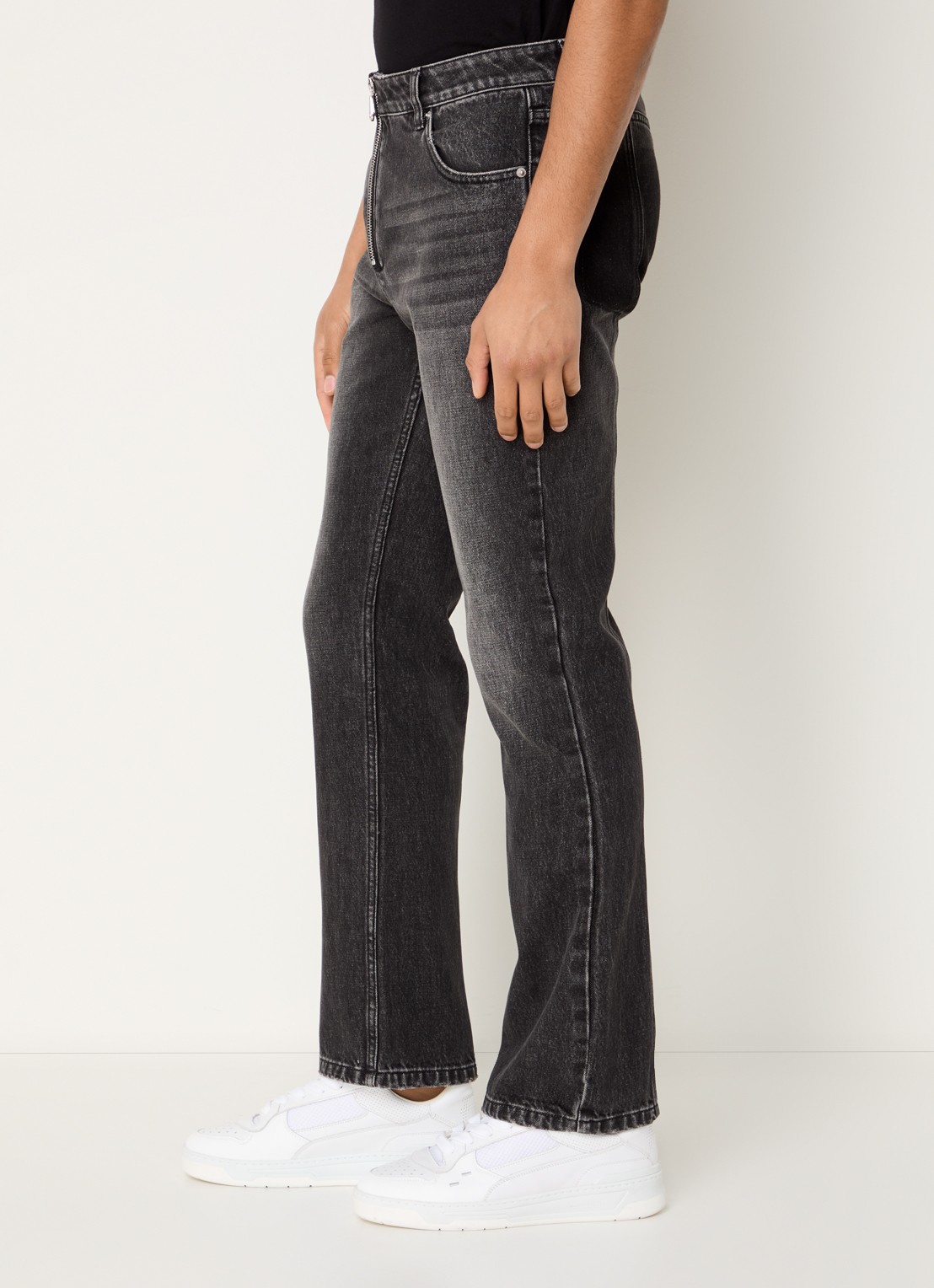 Cole Buxton Jonny straight leg jeans met steekzakken - detail 3 antraciet