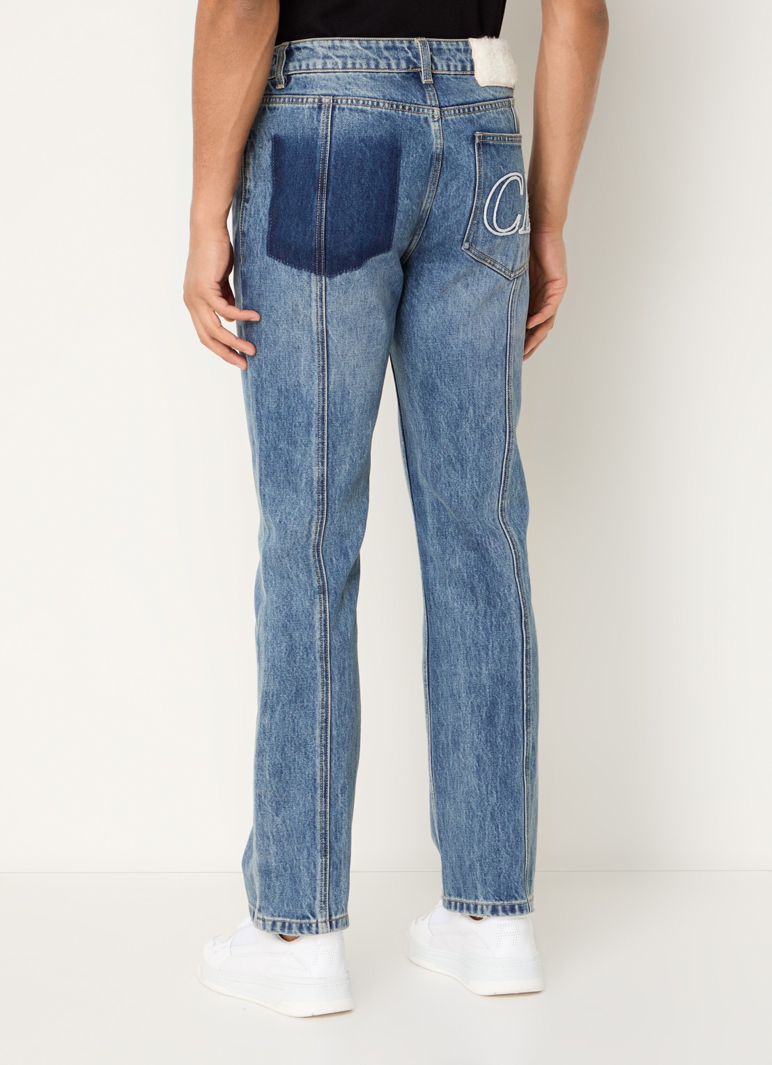 Cole Buxton Jonny straight leg jeans met steekzakken - achterkant blauw