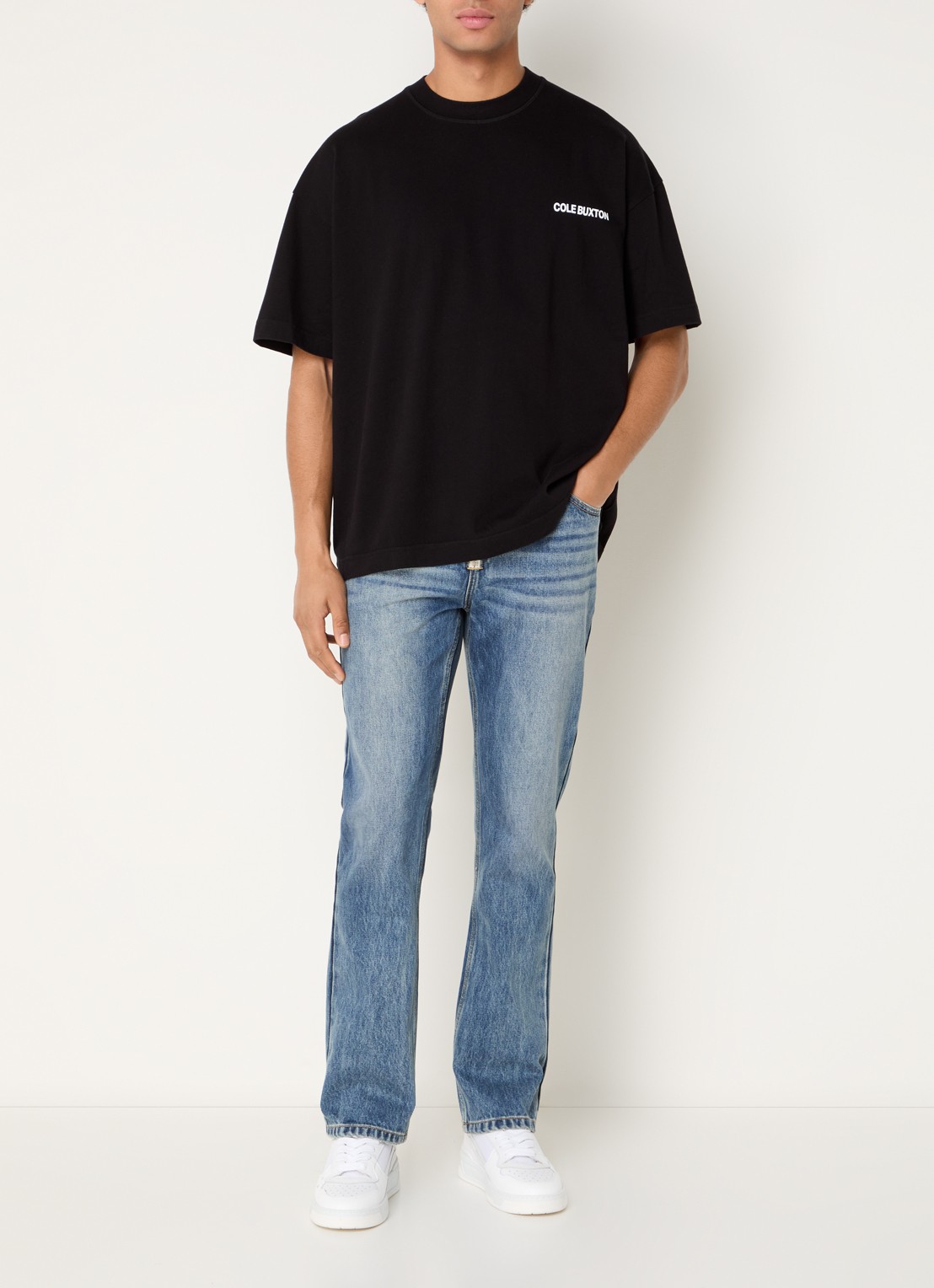 Cole Buxton Jonny straight leg jeans met steekzakken - voorkant 5 blauw
