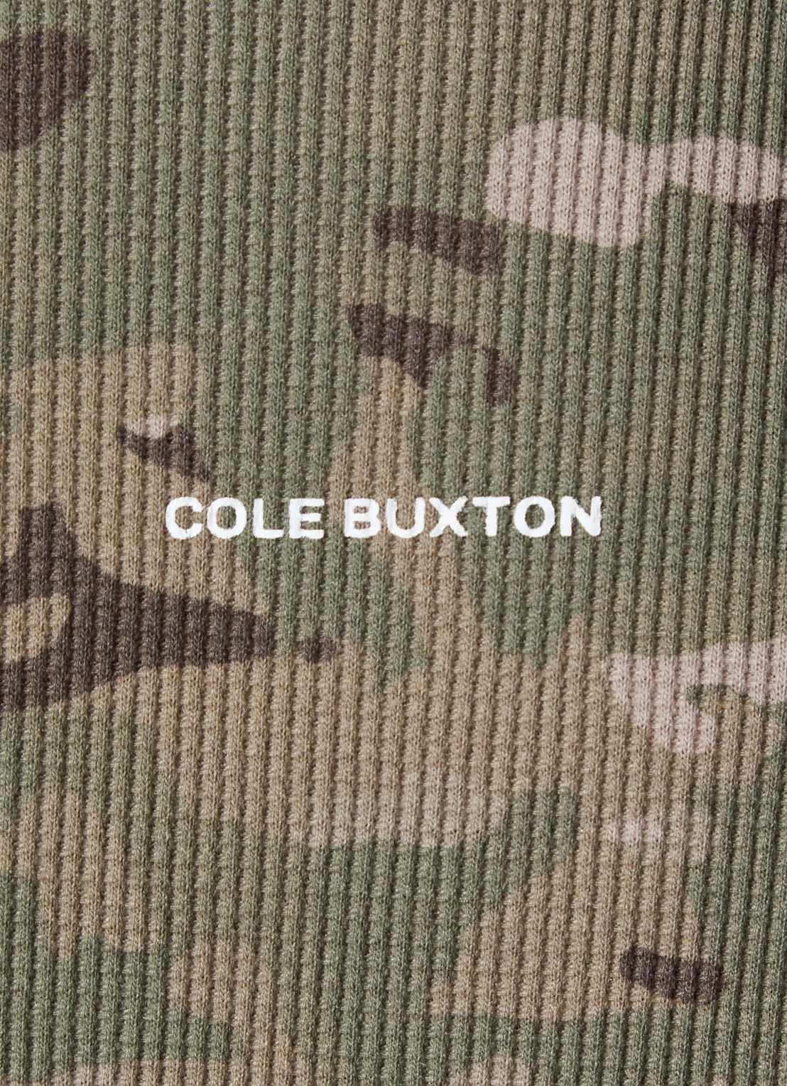 Cole Buxton Longsleeve met camouflageprint - detail 5 khaki