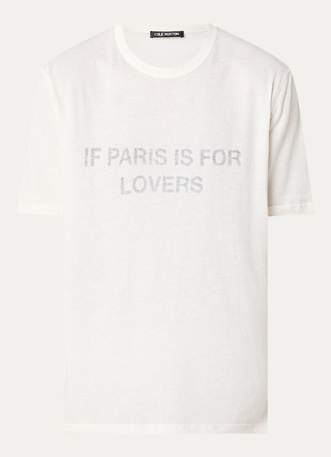 Cole Buxton Paris Texas T-shirt met front- en backprint - voorkant 2 ivoor