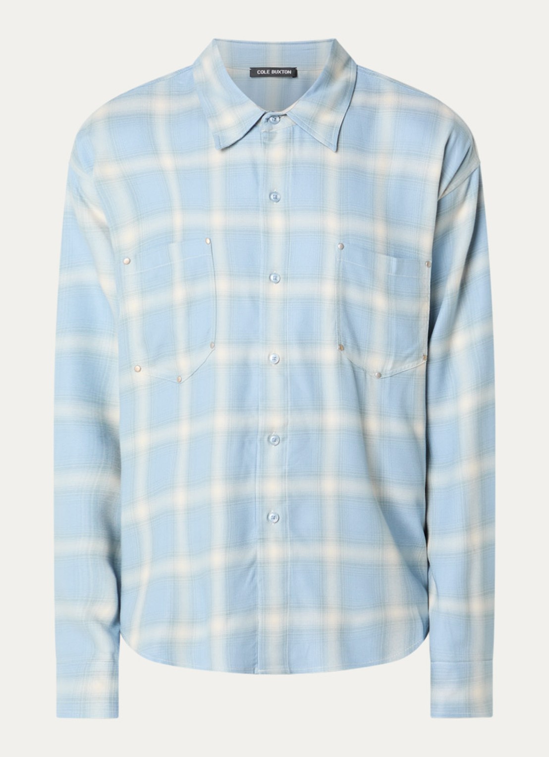 Cole Buxton Regular fit overhemd met ruitdessin - voorkant blauw