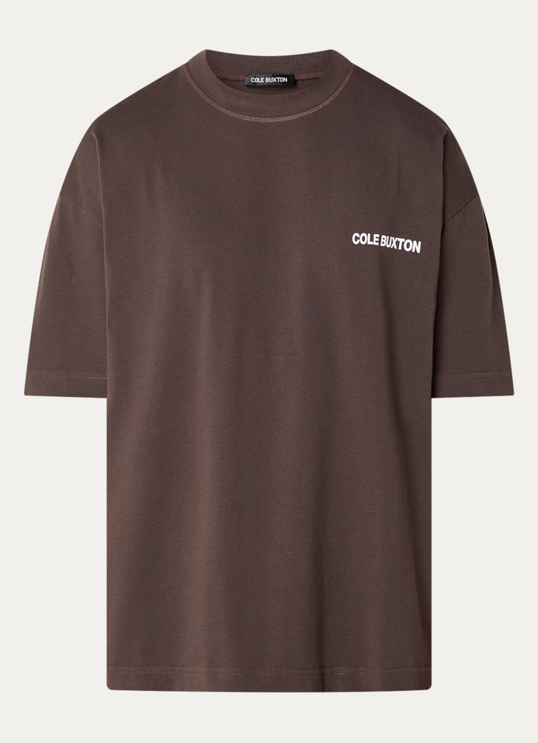 Cole Buxton Sportswear T-shirt met logo- en backprint - voorkant 3 bruin