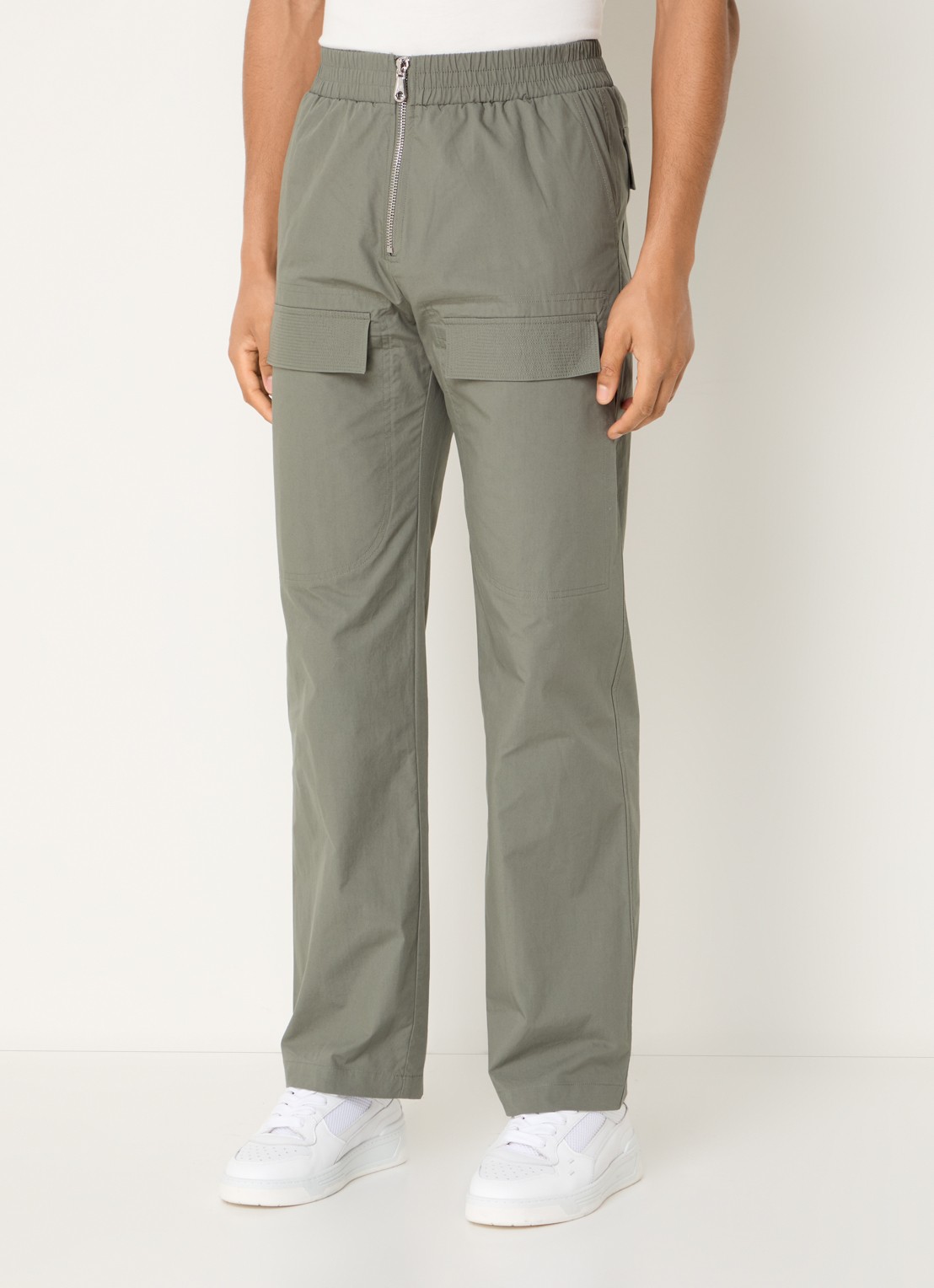 Cole Buxton Straight fit cargobroek met steekzakken  - detail khaki