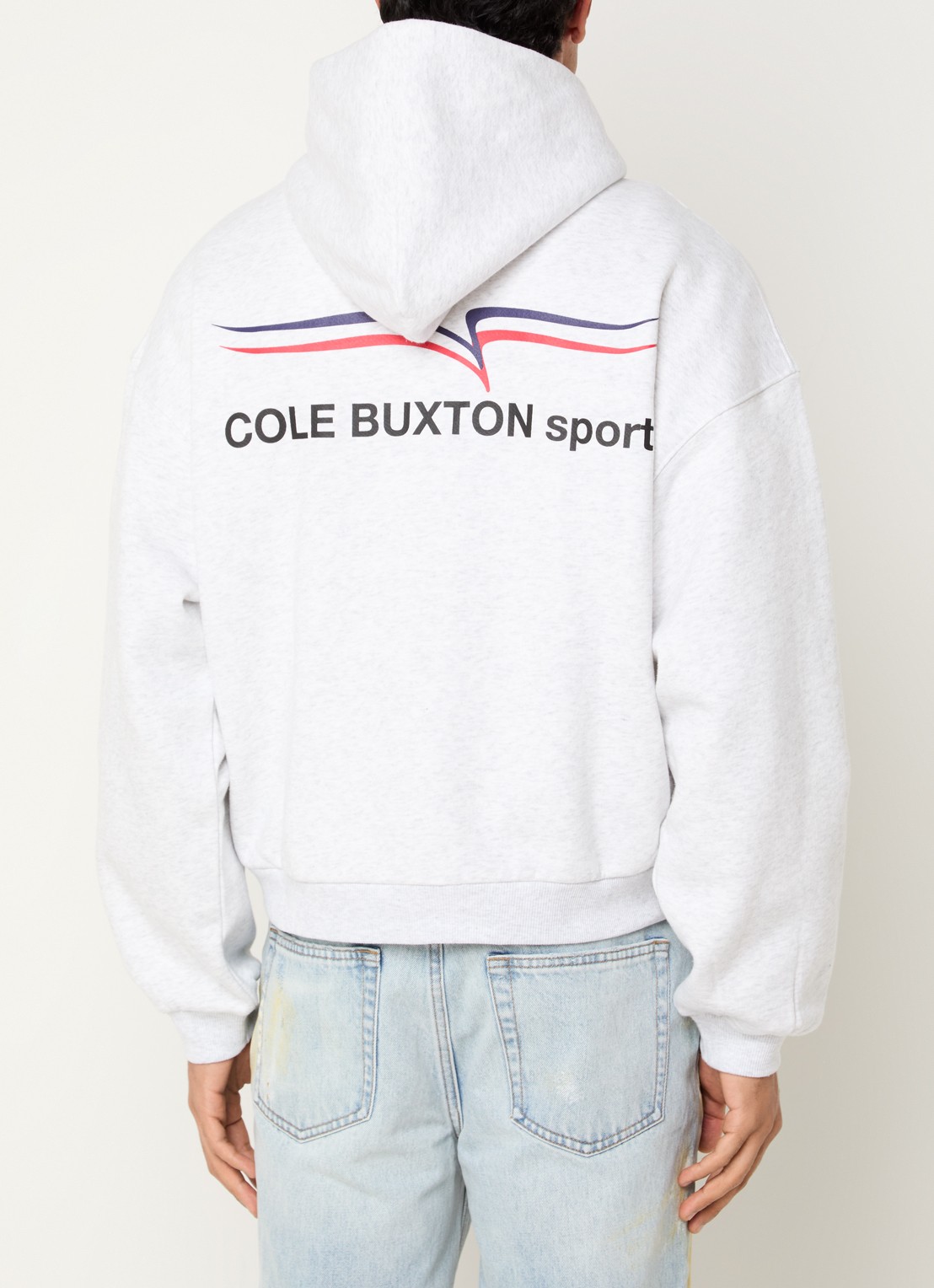 Cole Buxton Sweat met logo en backprint - detail 4 lichtgrijs