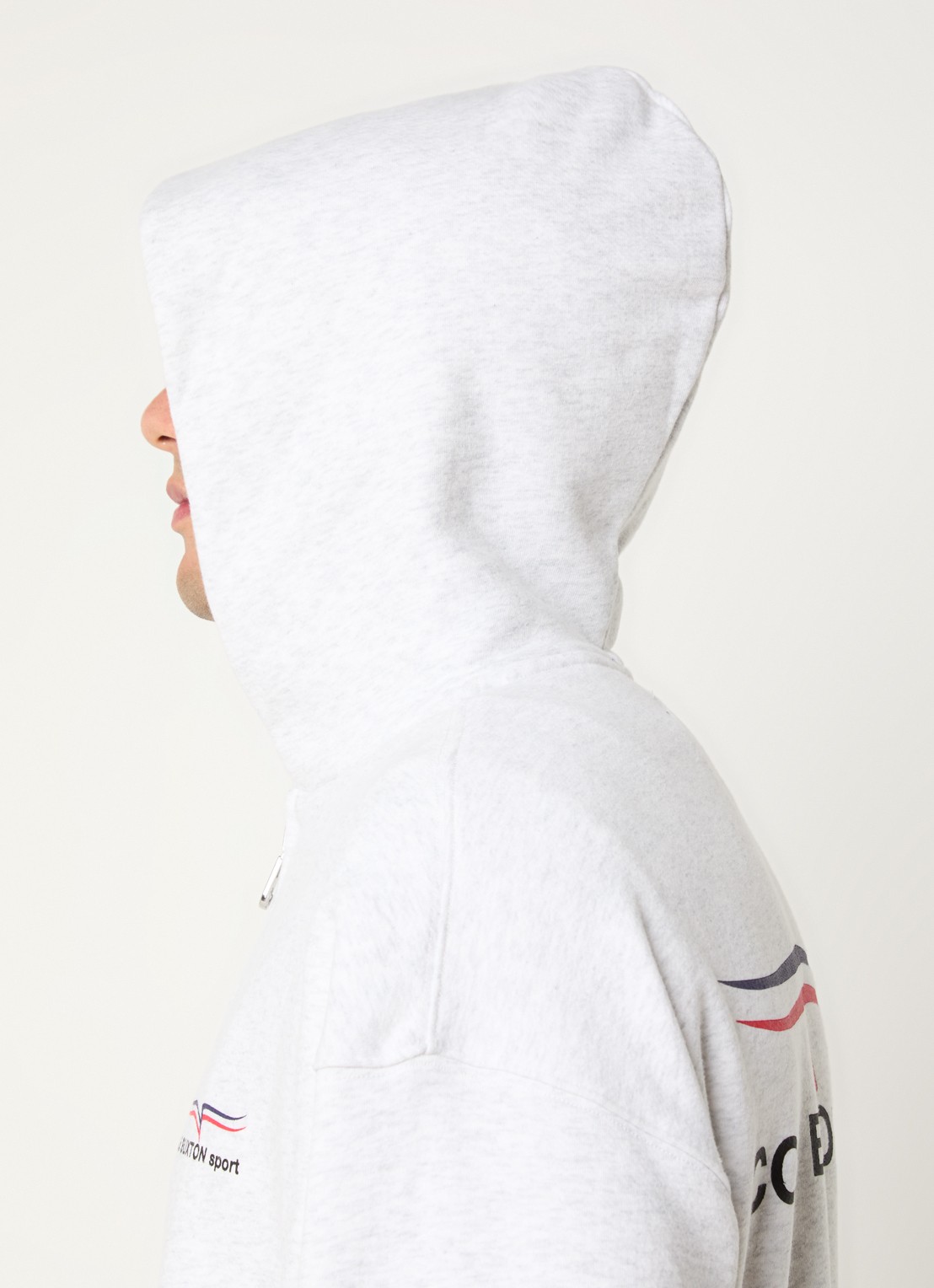 Cole Buxton Sweat met logo en backprint - detail 5 lichtgrijs