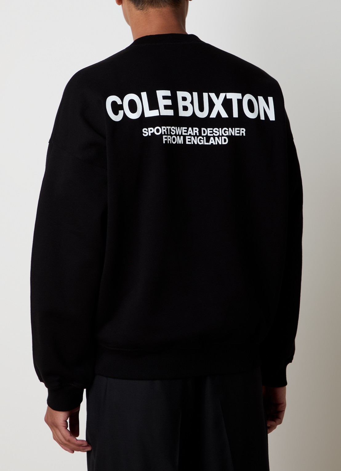 Cole Buxton Sweater met logo- en backprint - detail 4 zwart