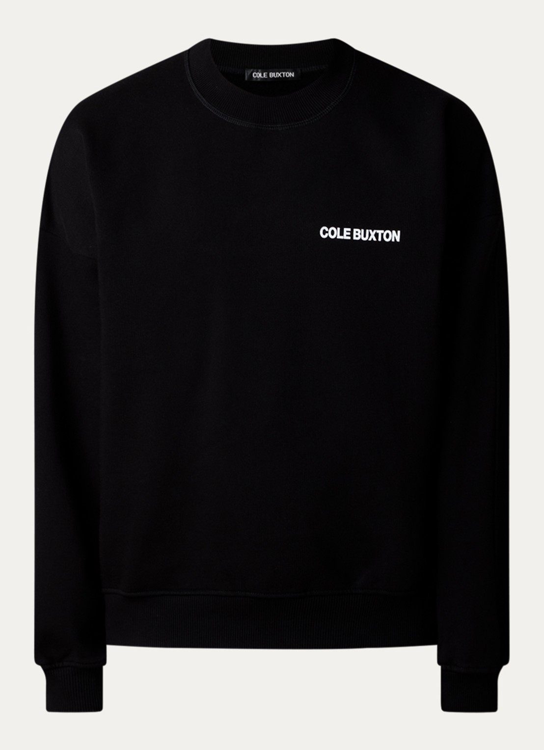 Cole Buxton Sweater met logo- en backprint - voorkant 2 zwart