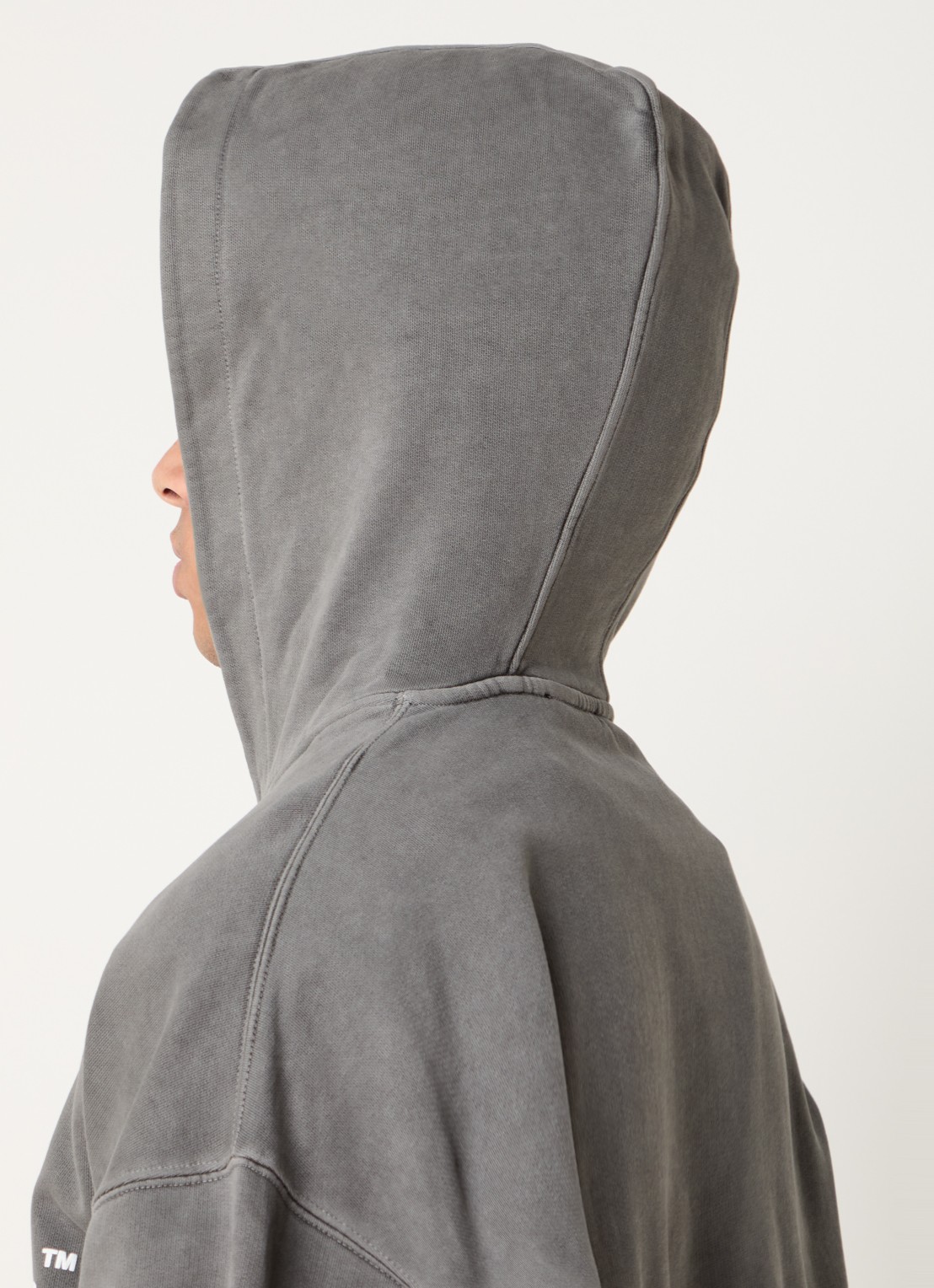 Cole Buxton Sweatvest met capuchon en steekzakken  - detail 2 middengrijs