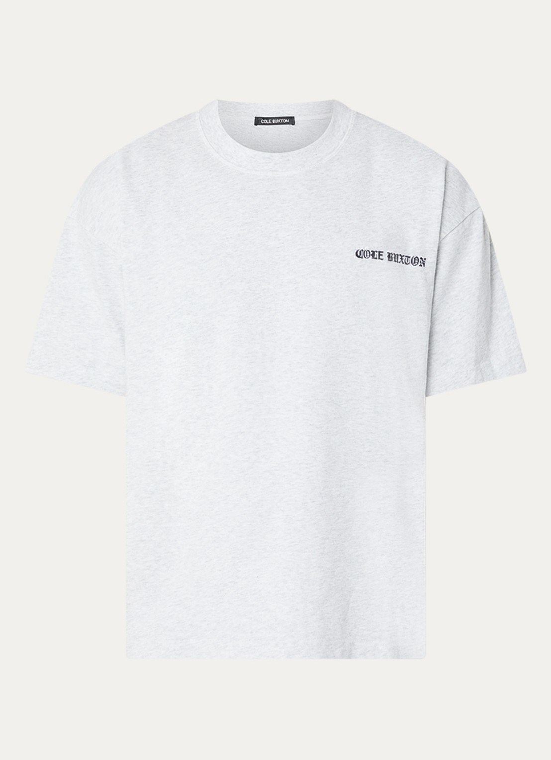 Cole Buxton T-shirt met logo- en backprint - voorkant lichtgrijs