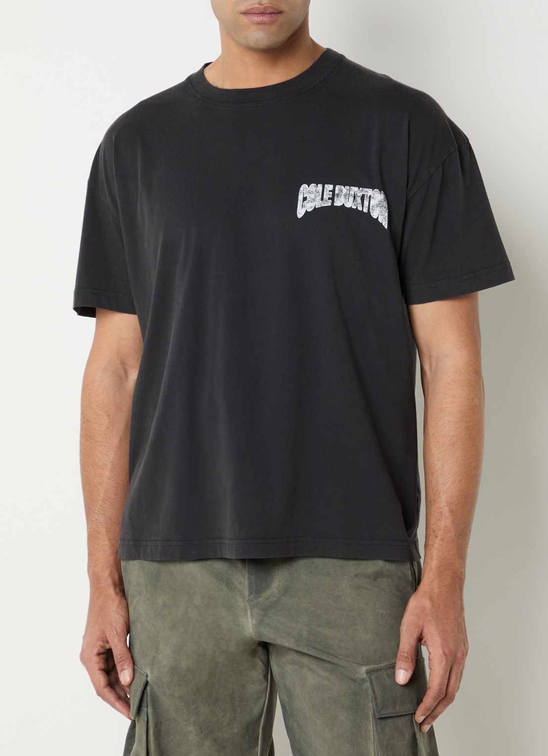 Cole Buxton T-shirt met logo- en backprint - achterkant 3 antraciet
