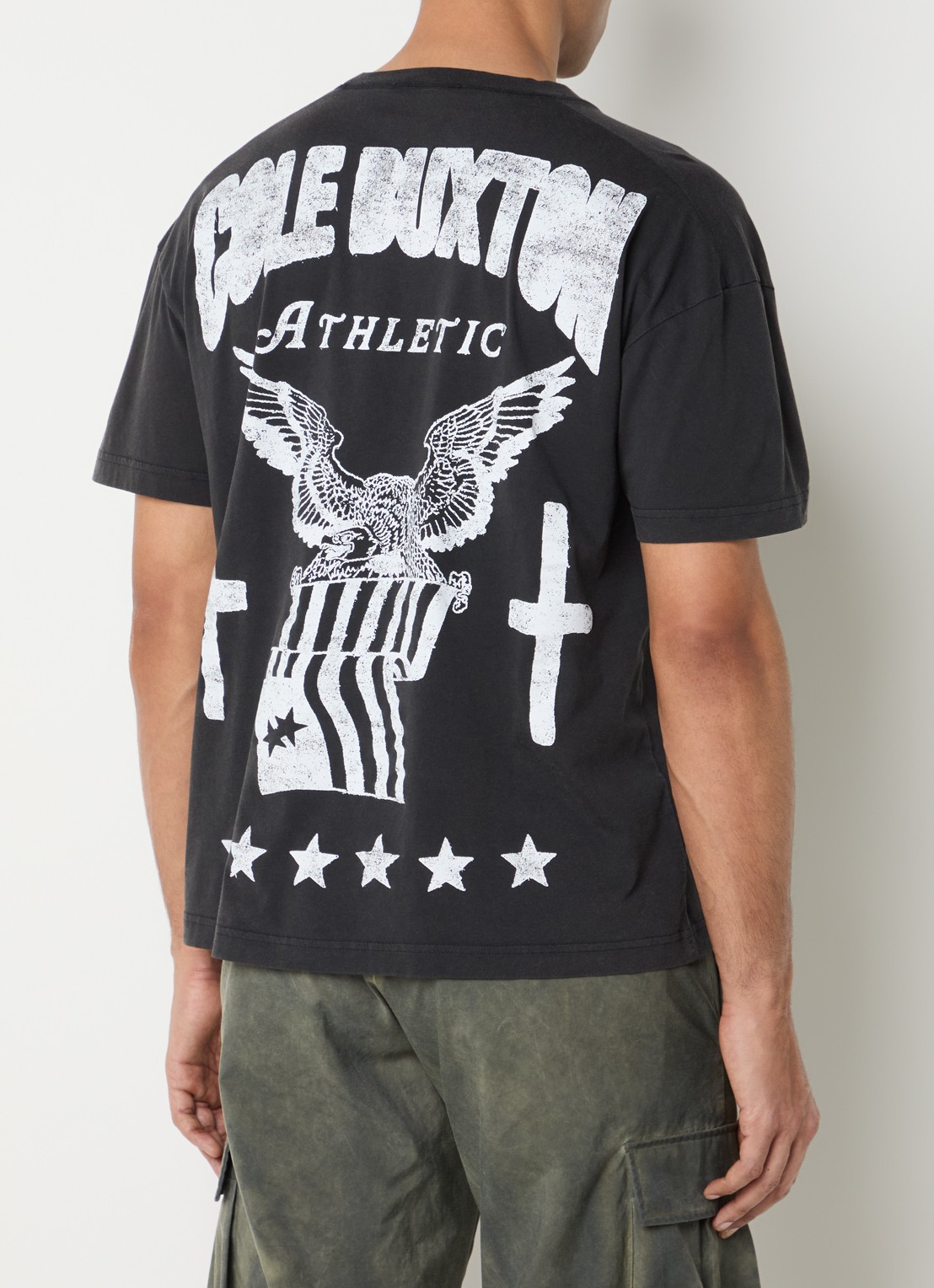 Cole Buxton T-shirt met logo- en backprint - detail 4 antraciet