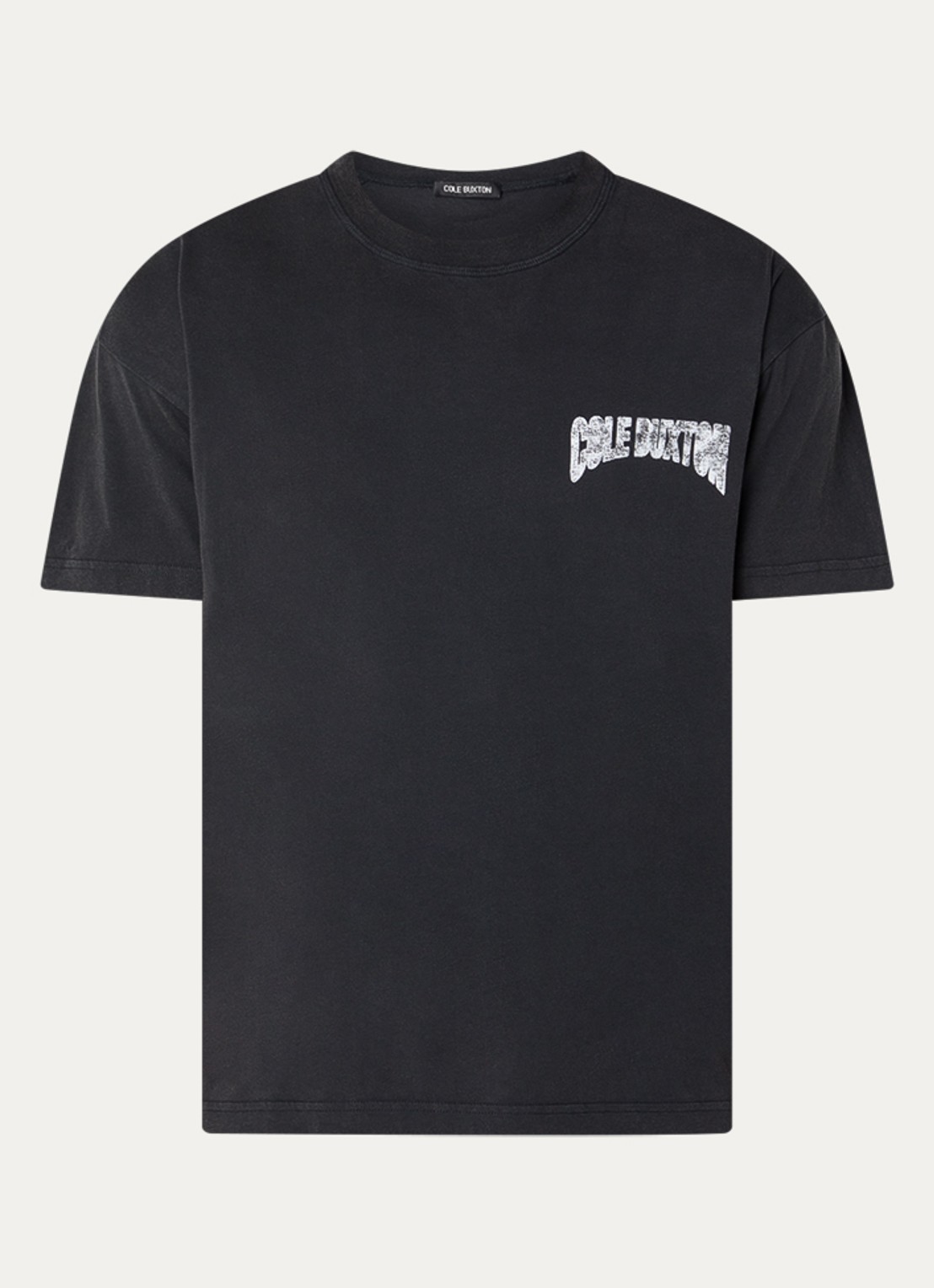 Cole Buxton T-shirt met logo- en backprint - voorkant antraciet