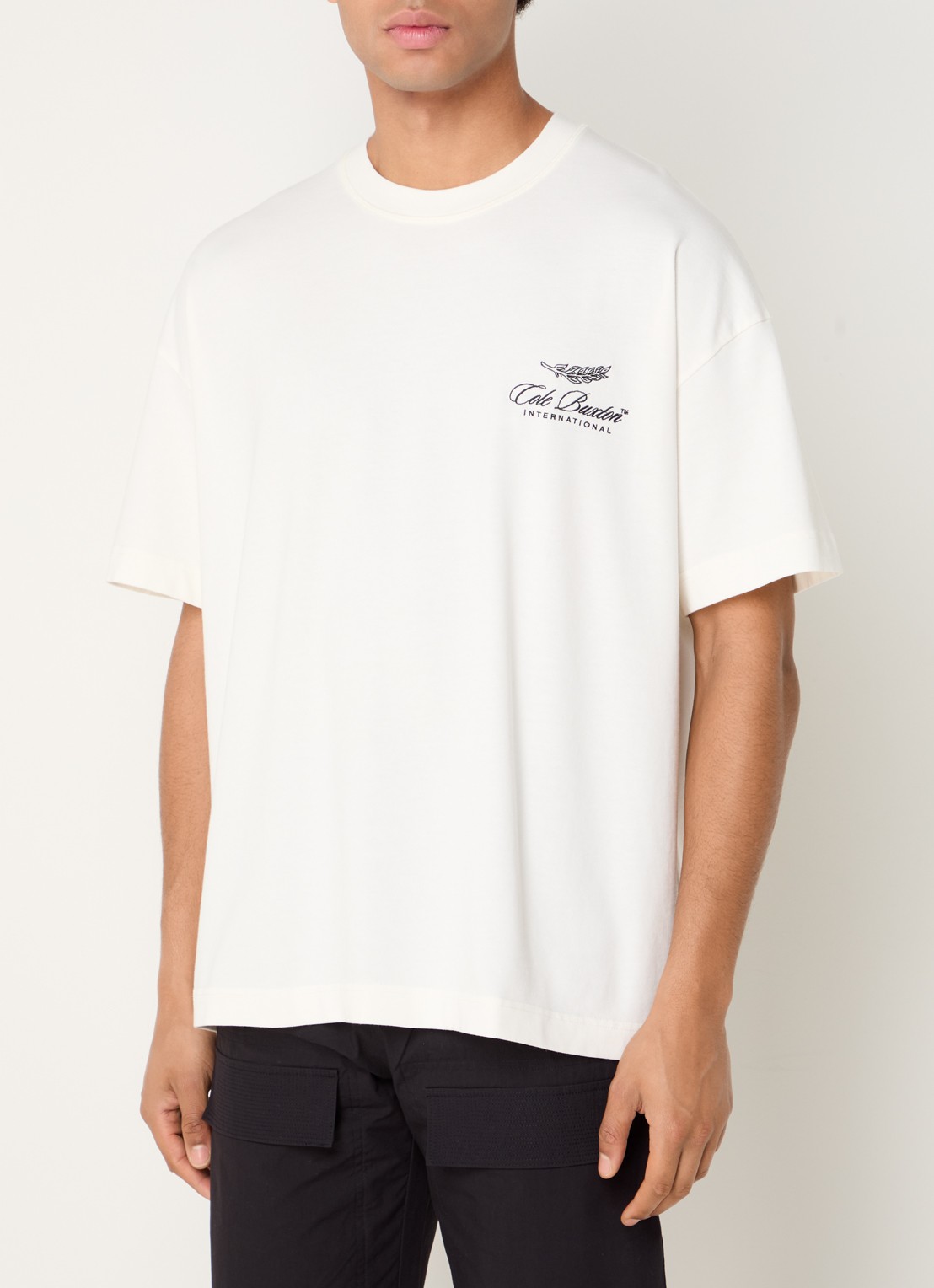 Cole Buxton T-shirt met logoborduring - detail 3 wit