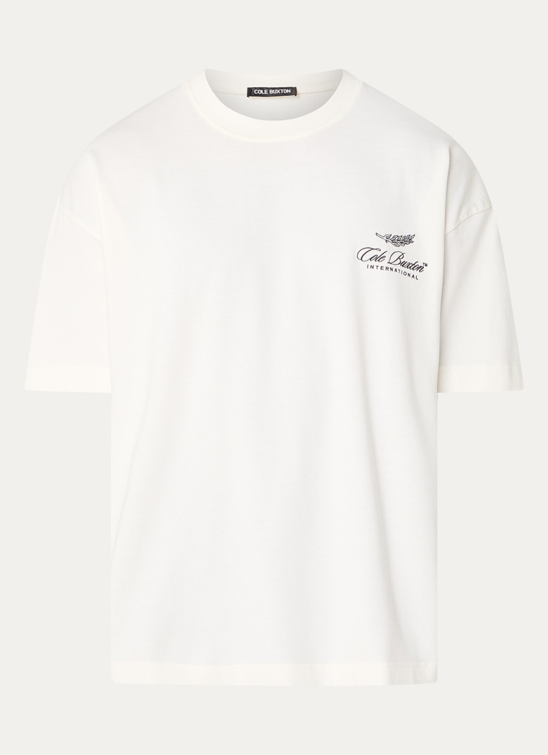 Cole Buxton T-shirt met logoborduring - voorkant wit