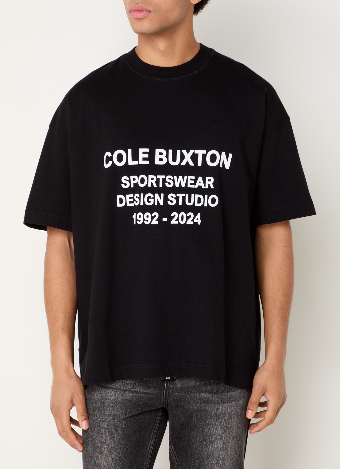 Cole Buxton T-shirt met logoprint  - detail 2 zwart