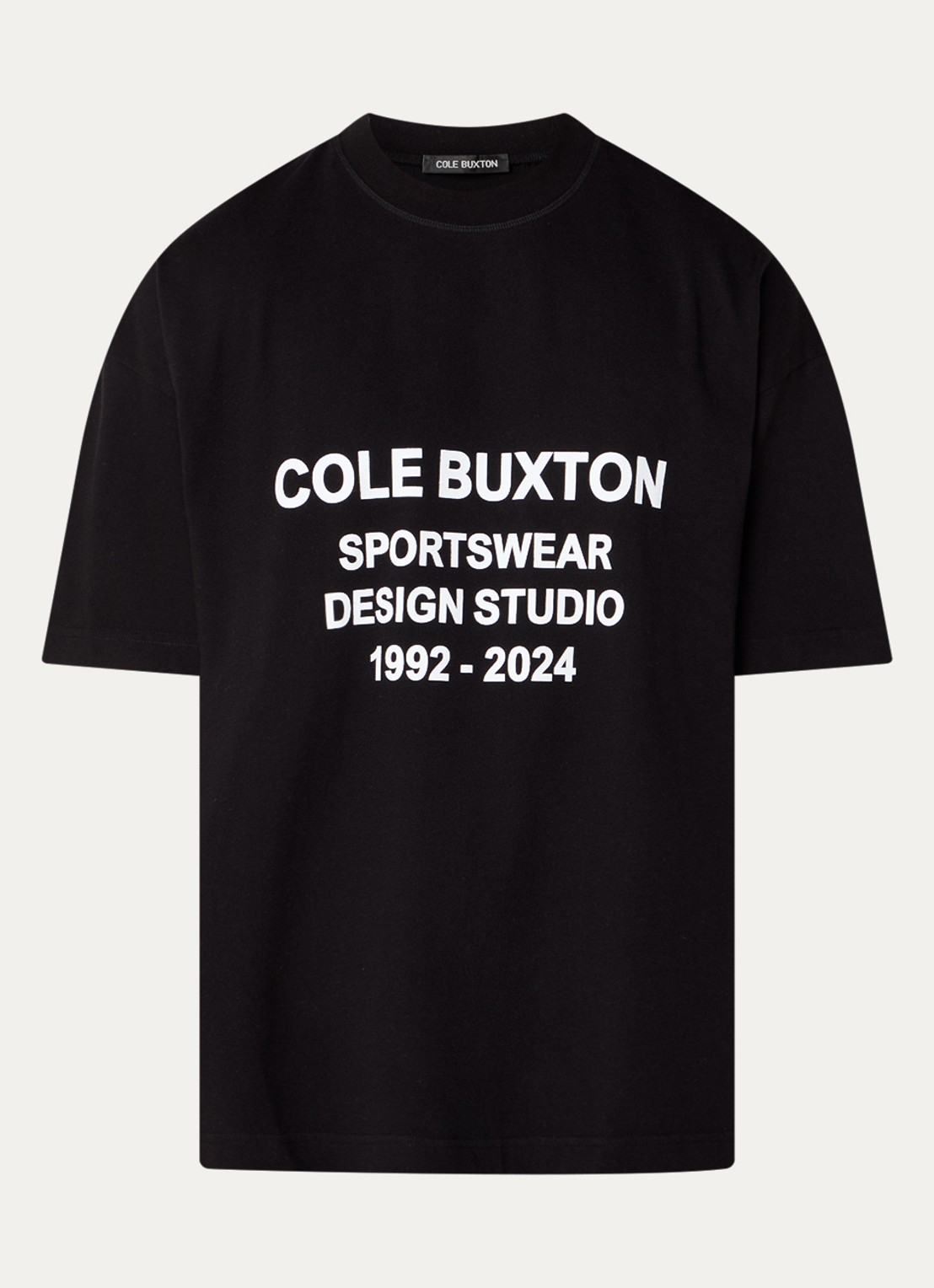 Cole Buxton T-shirt met logoprint  - voorkant 3 zwart