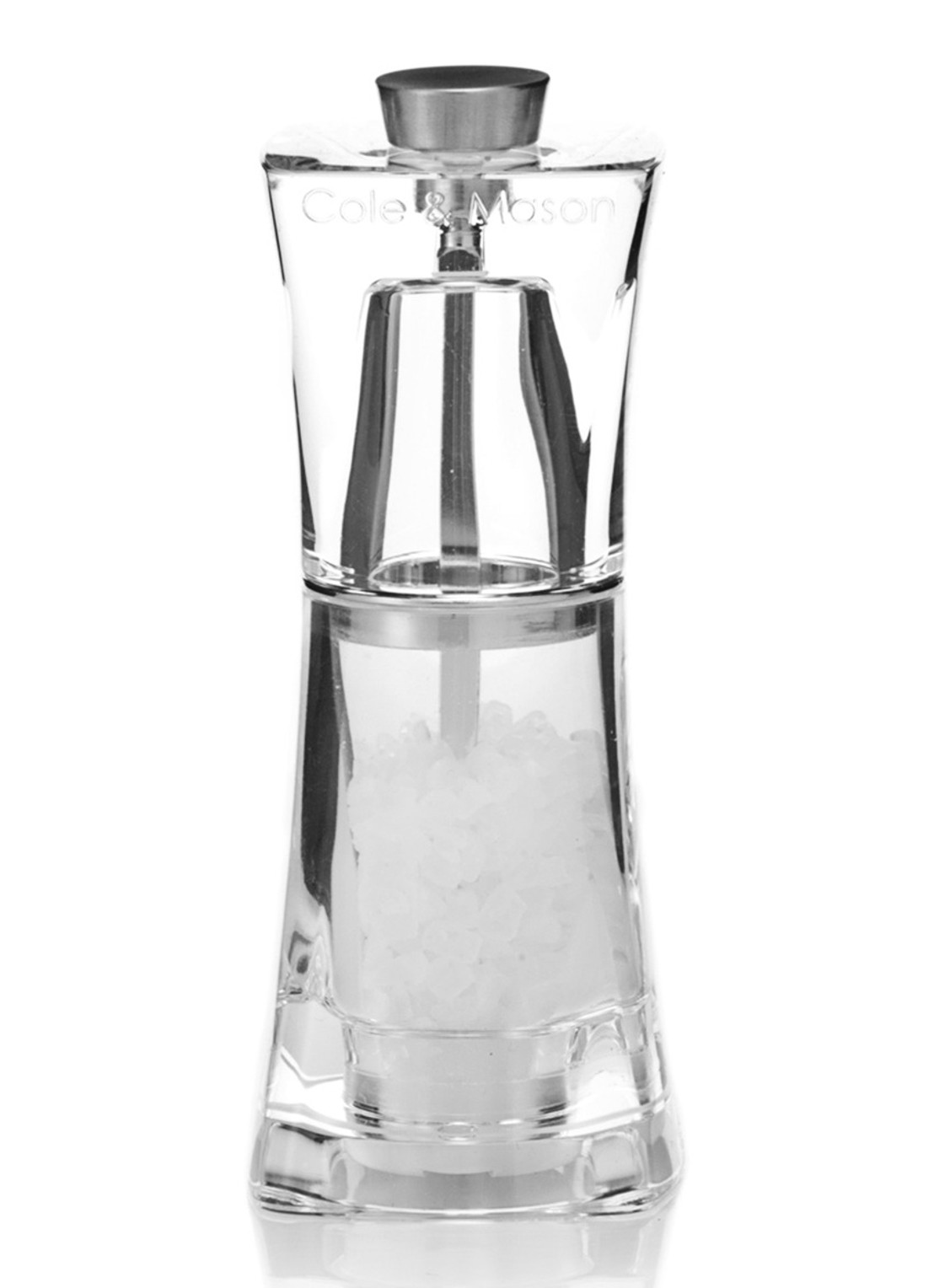 Cole & Mason Crystal zoutmolen 12 cm - voorkant transparant