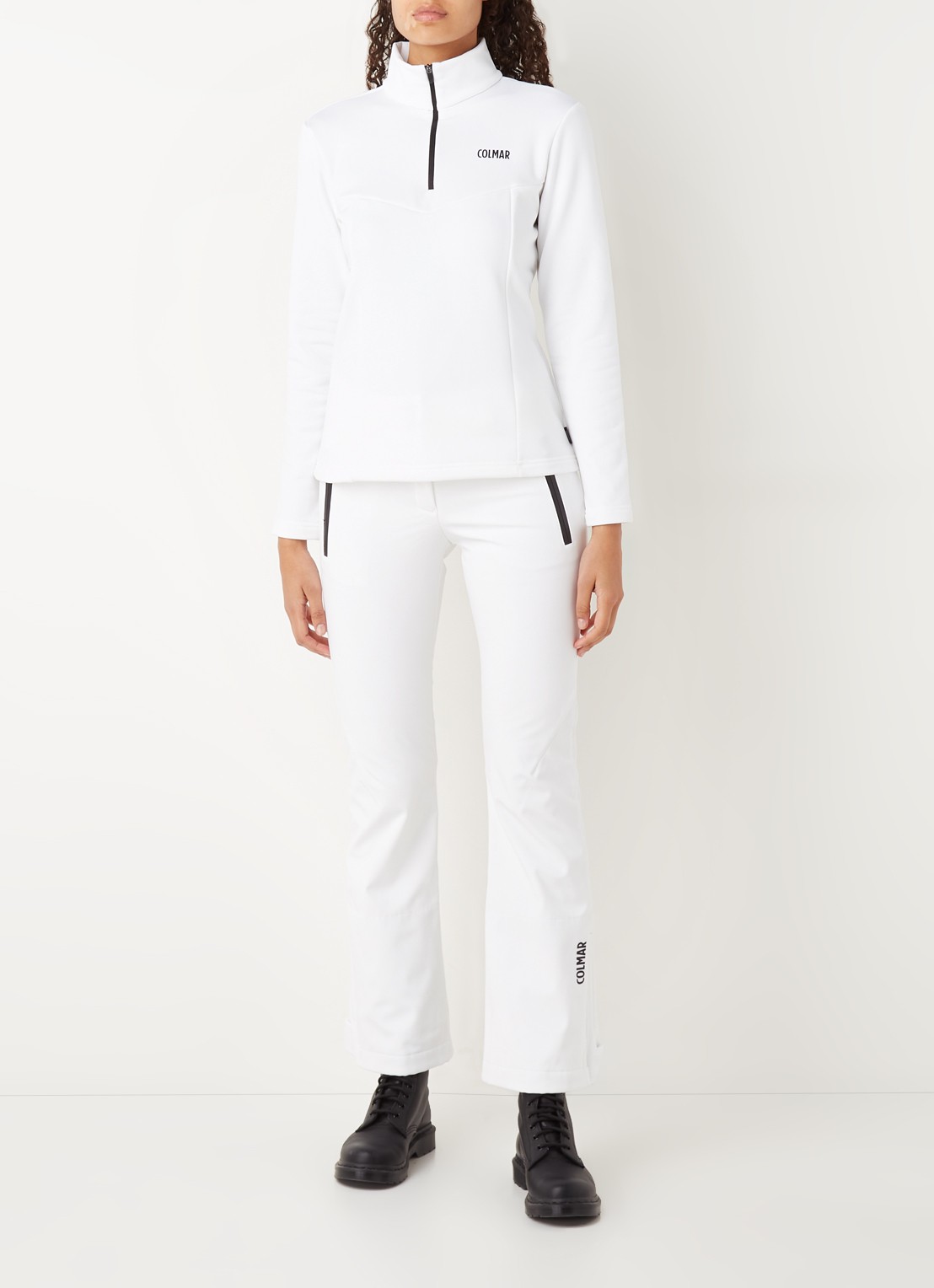 Colmar Monface skipully met halve rits en logo - voorkant 3 wit