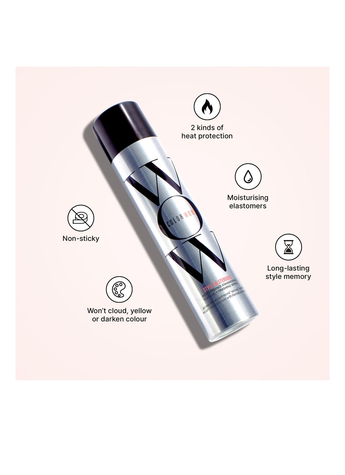 Color Wow Style On Steroids Performance Enhancing Texture Spray - hittebeschermende haarspray - voorkant 2 undefined