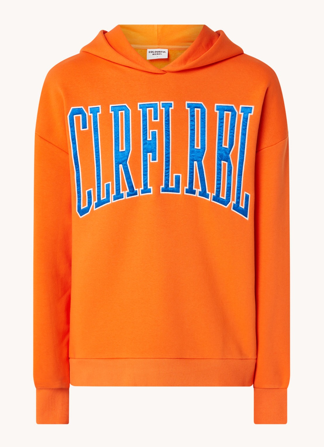 Colourful Rebel CLRFL RBL oversized hoodie in biologische katoenblend - voorkant 4 oranje