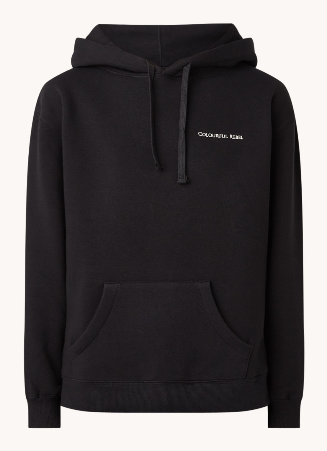 Colourful Rebel Cosmic Love hoodie met backprint - voorkant zwart