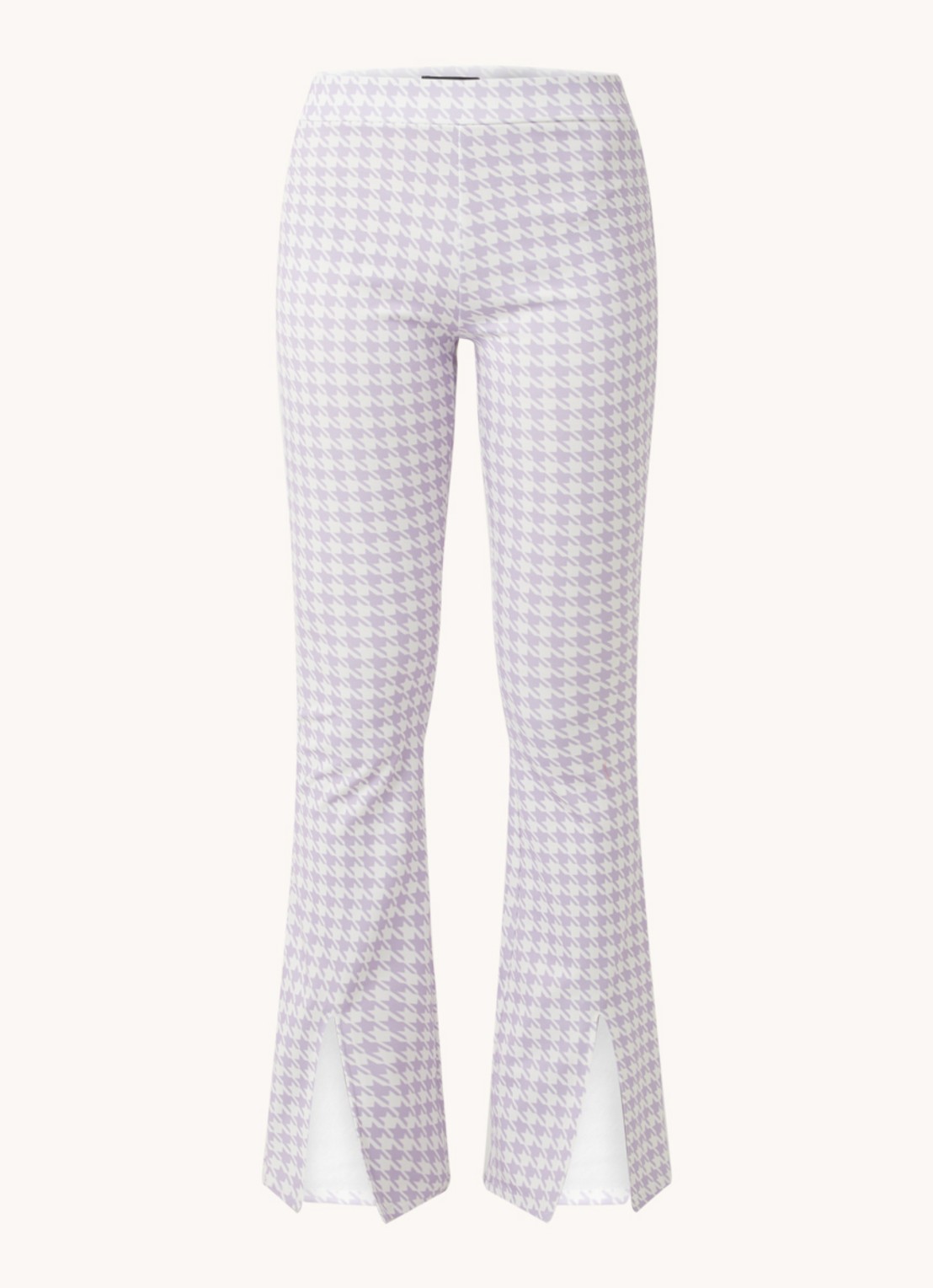 Colourful Rebel Darcy high waist flared fit legging met pied-de-poule dessin - voorkant lila