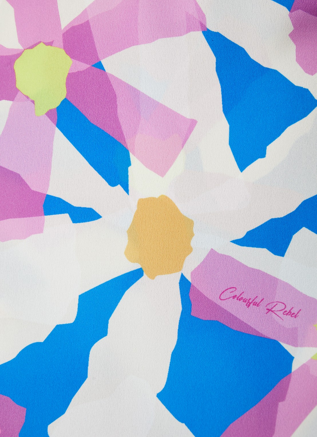 Colourful Rebel Telsi mini wikkeljurk met bloemenprint en vlindermouw - detail 4 blauw