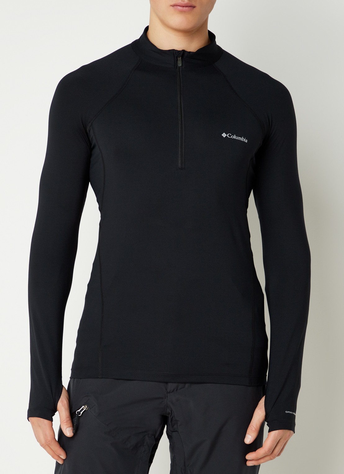 Columbia Trainings longsleeve met halve rits - detail zwart