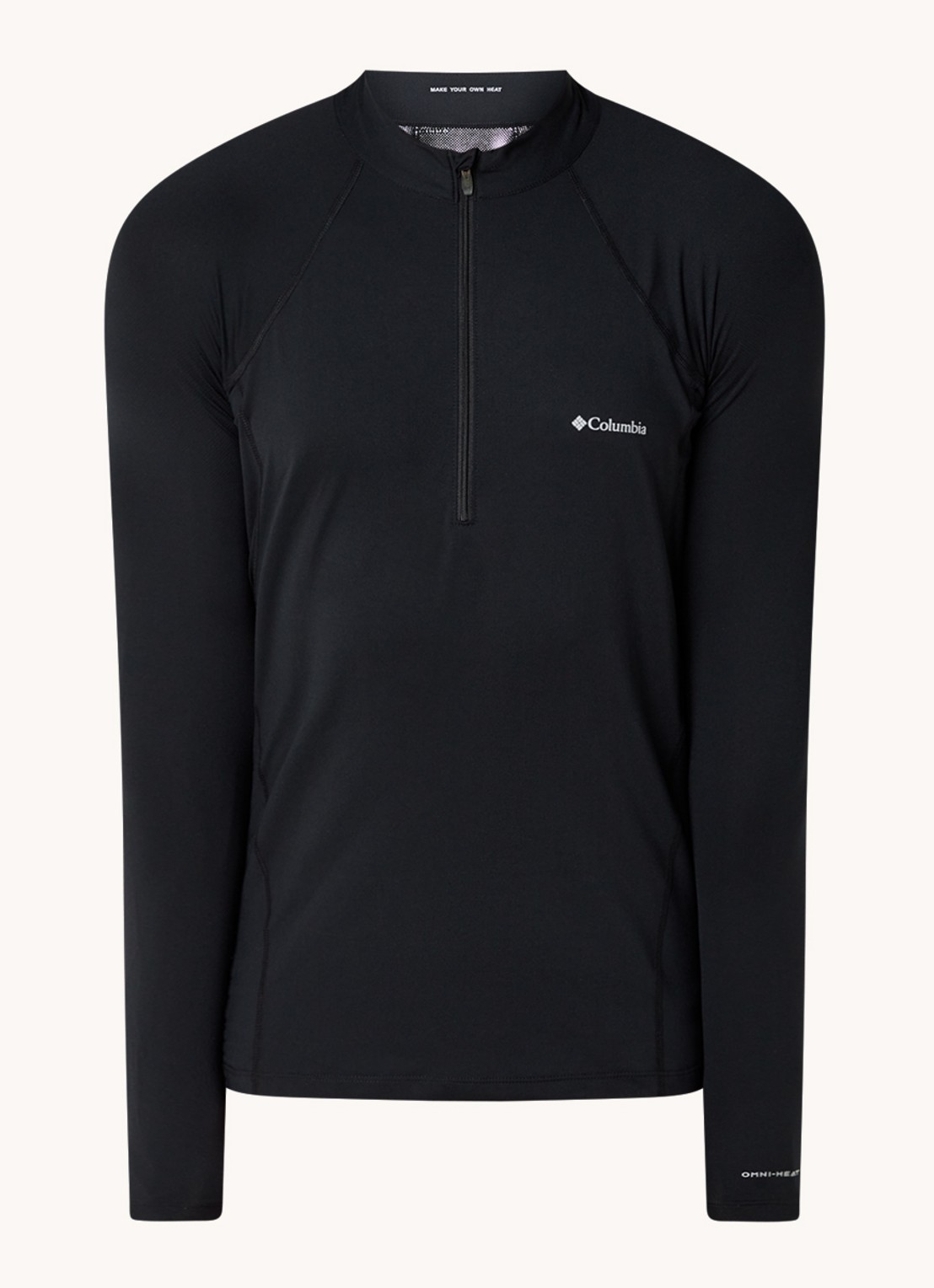 Columbia Trainings longsleeve met halve rits - voorkant 2 zwart