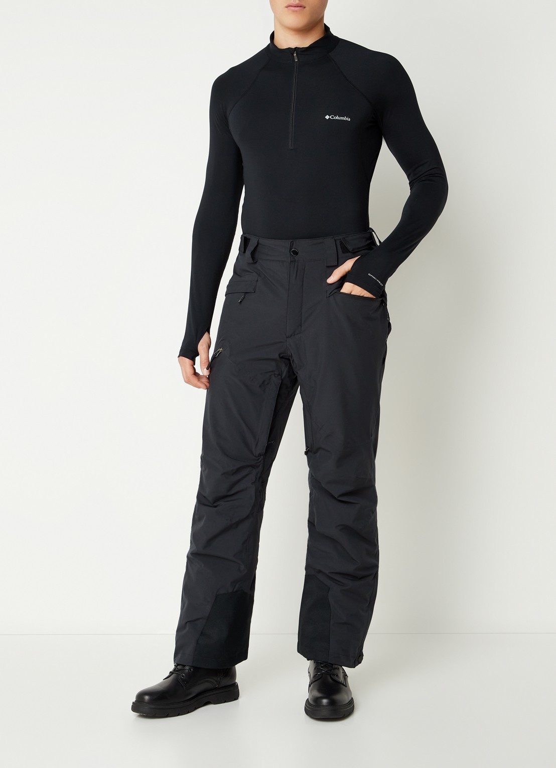 Columbia Trainings longsleeve met halve rits - voorkant 3 zwart